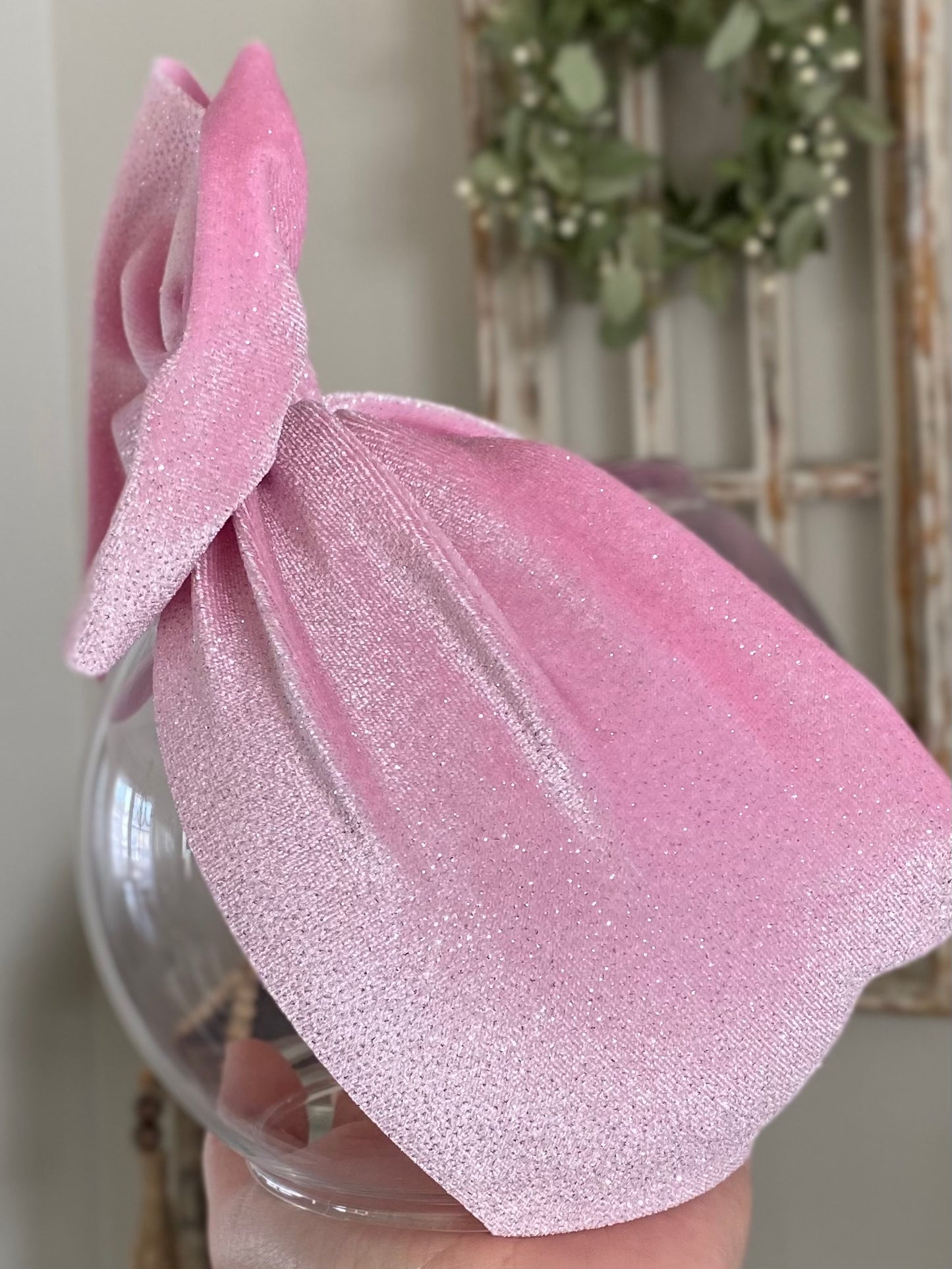 Pink Glitter Velvet Wrap