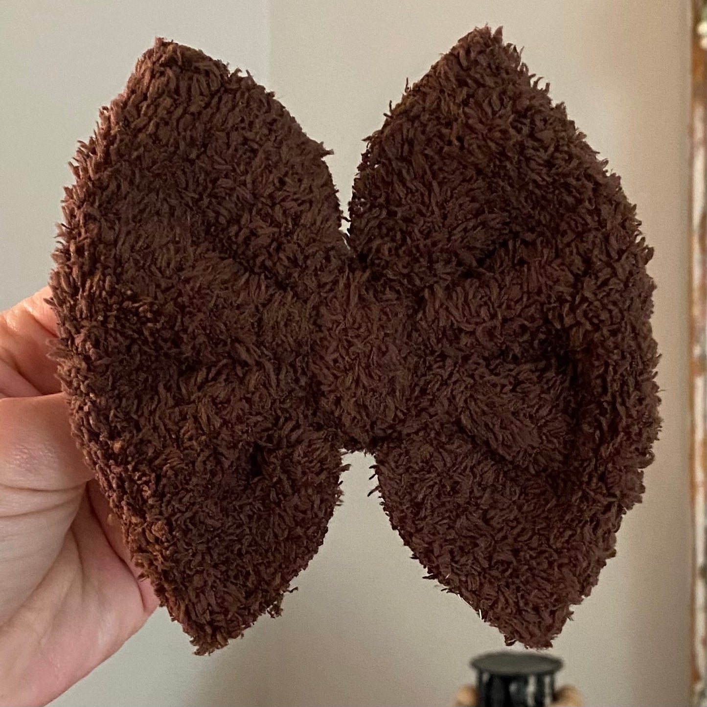 Brown Cozy Sherpa Bow