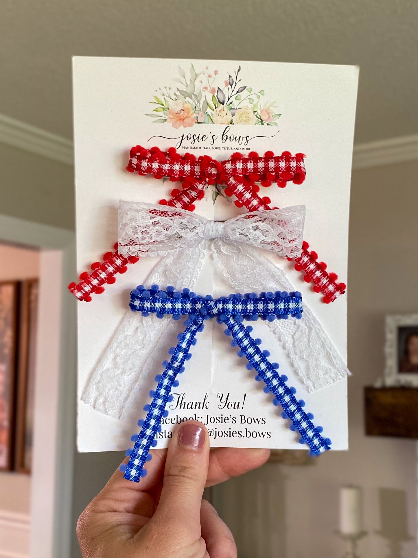 Gingham Ribbon Set - Full Length Clips