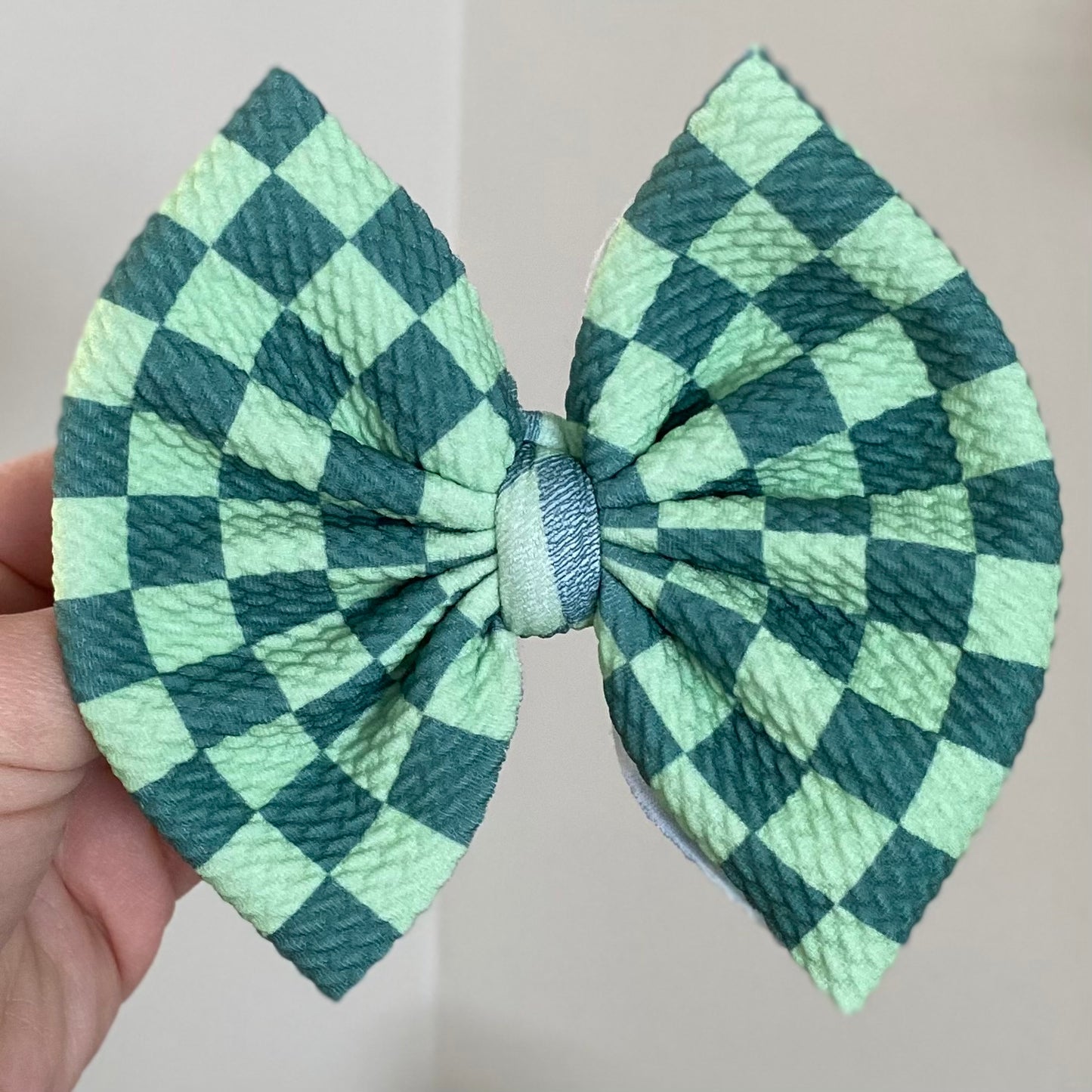 Green Checker Bow