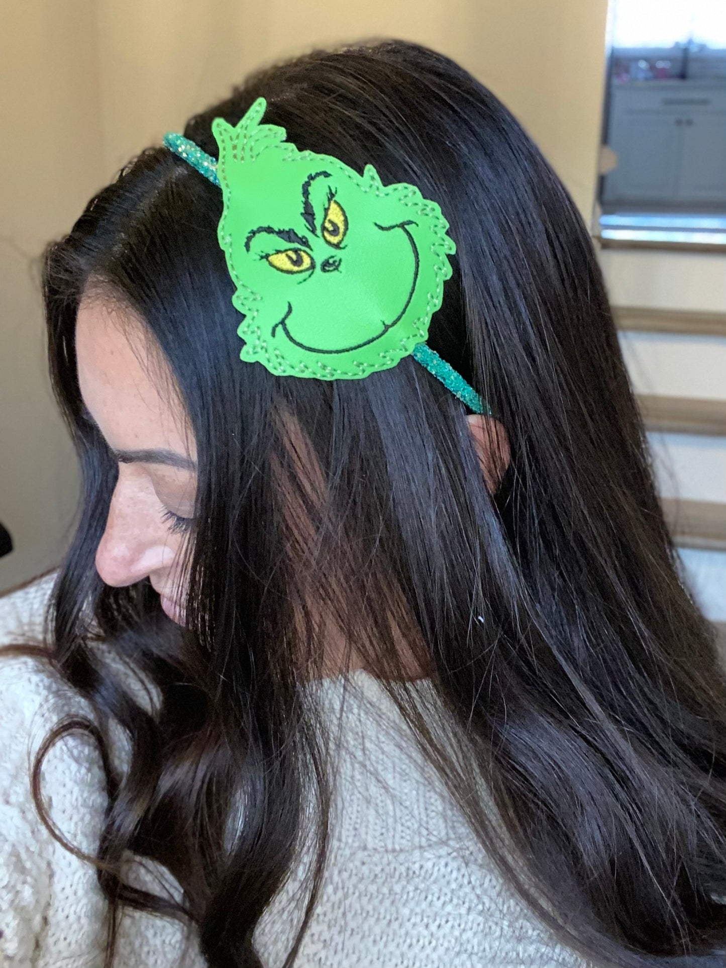 Glitter Grinch Headband