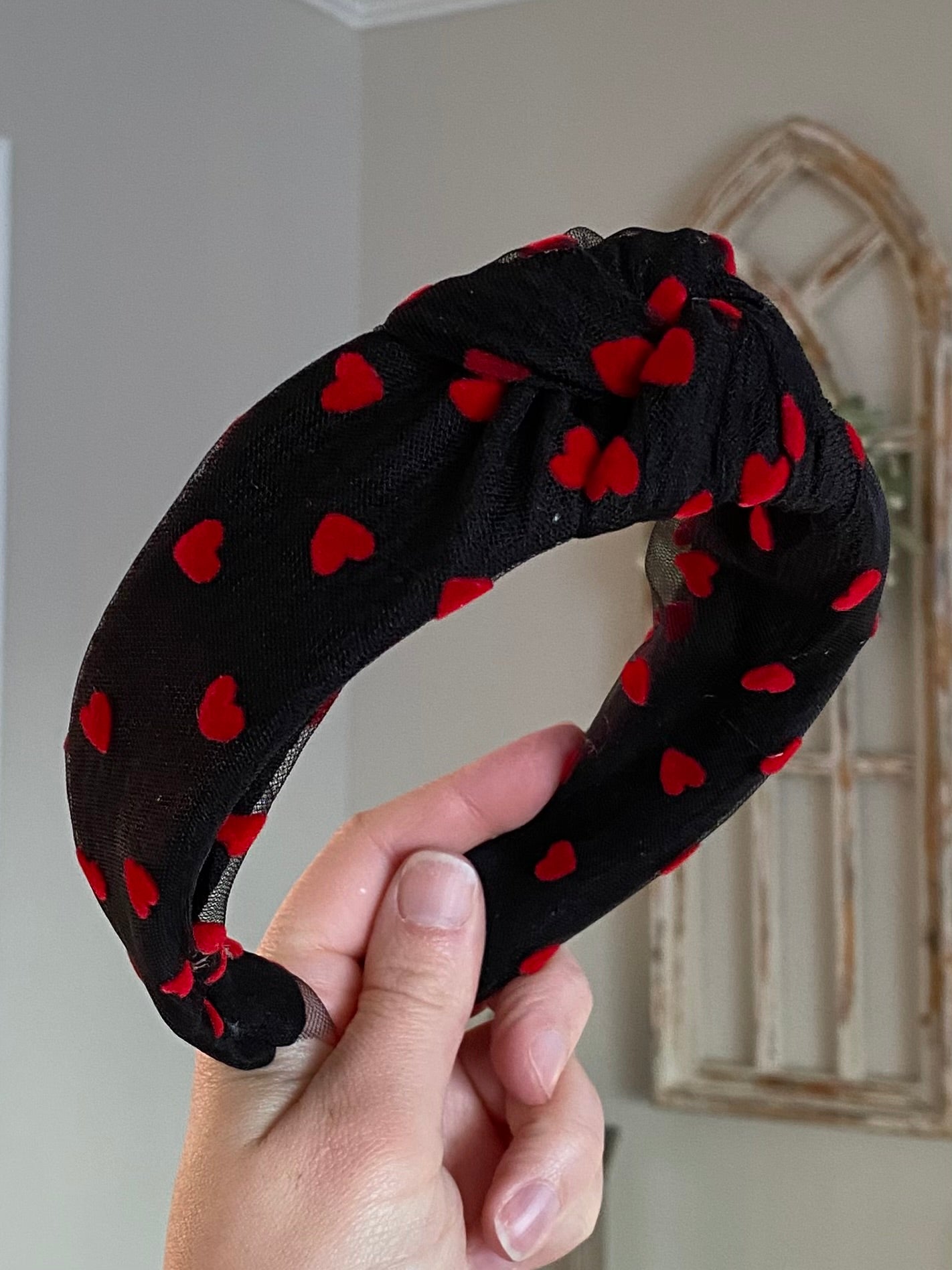 Heart Mesh Knotted Headband