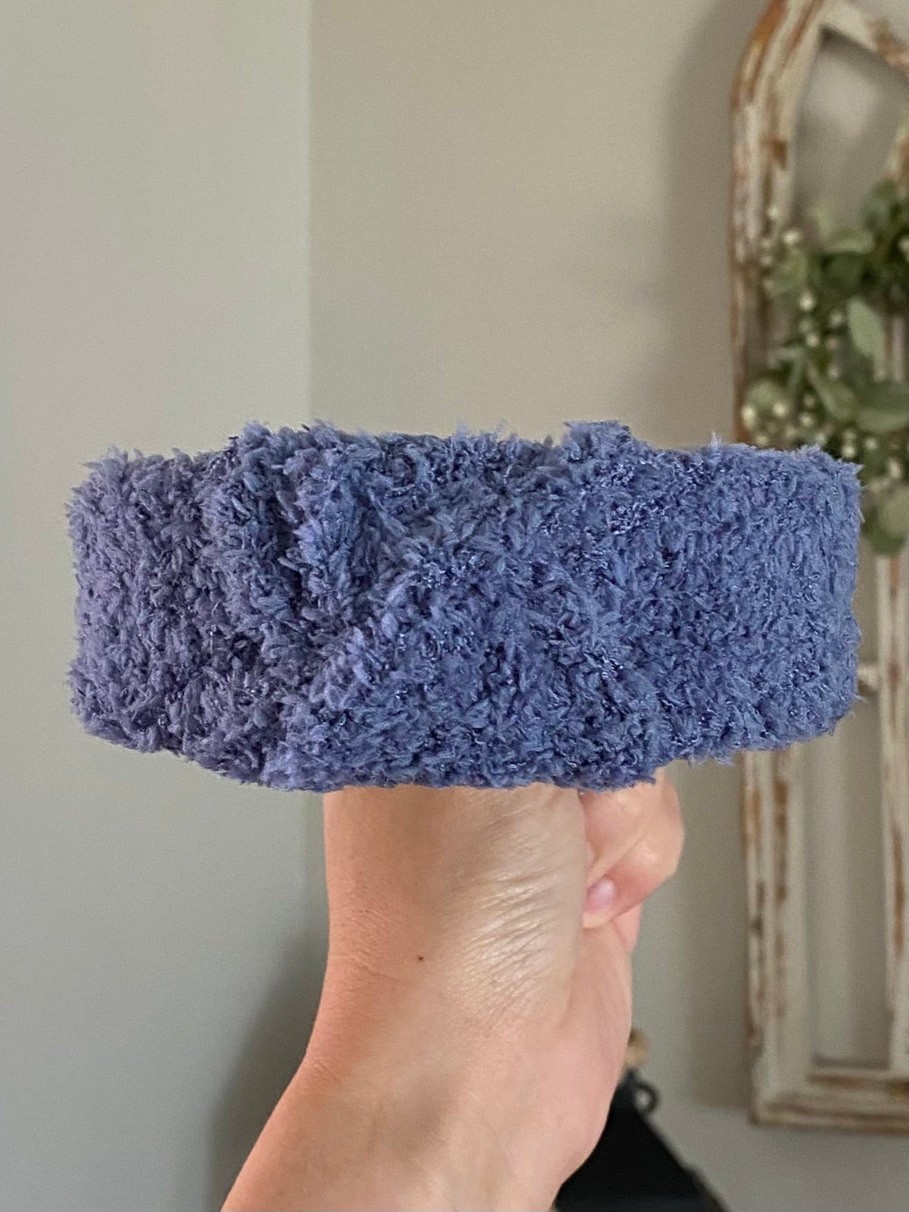 Steel Blue Cozy Sherpa Knotted Headband