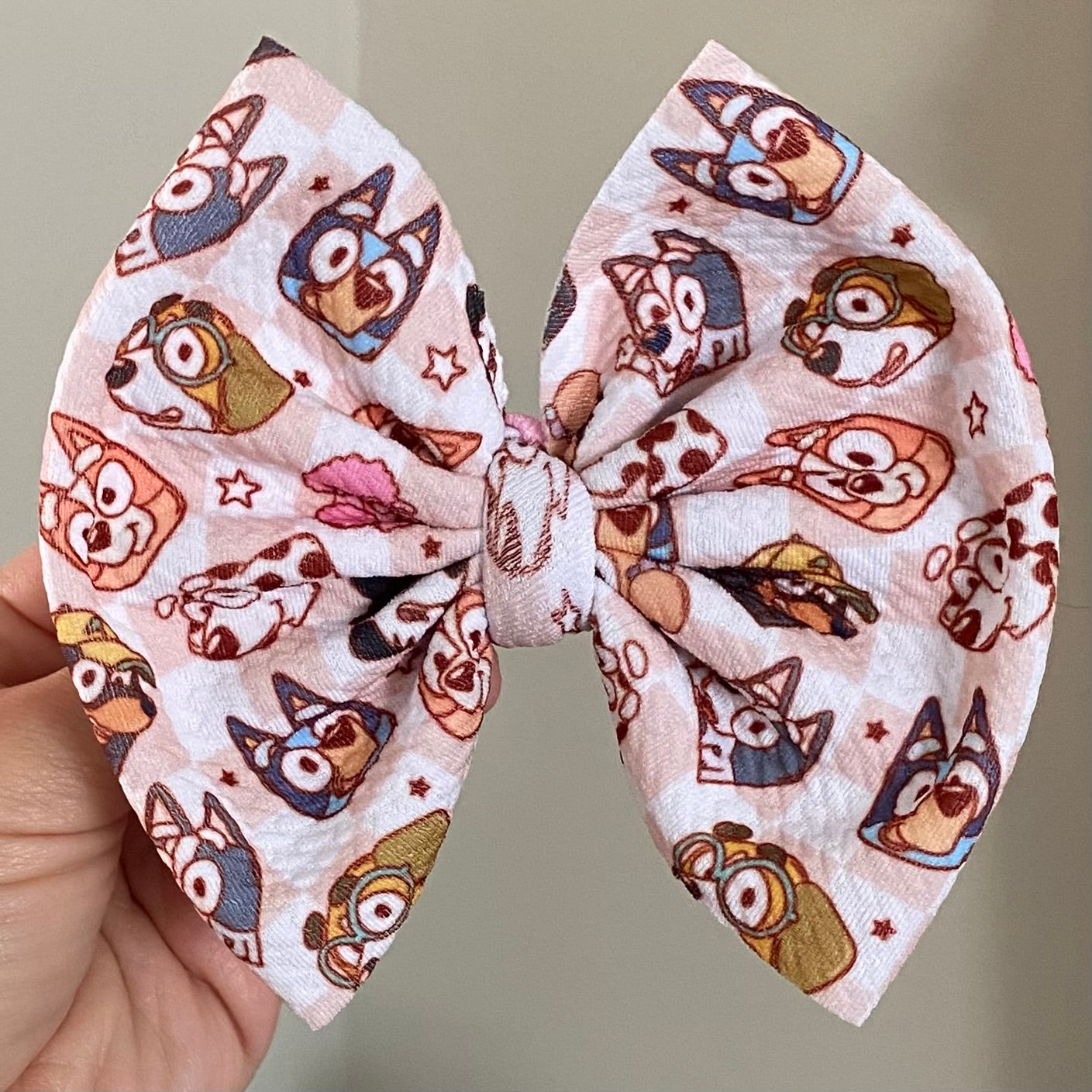 Boho Blue Dog Bow