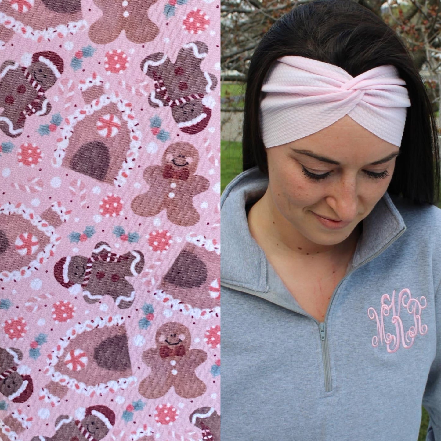 Pink Gingerbread Adult Twist Headband