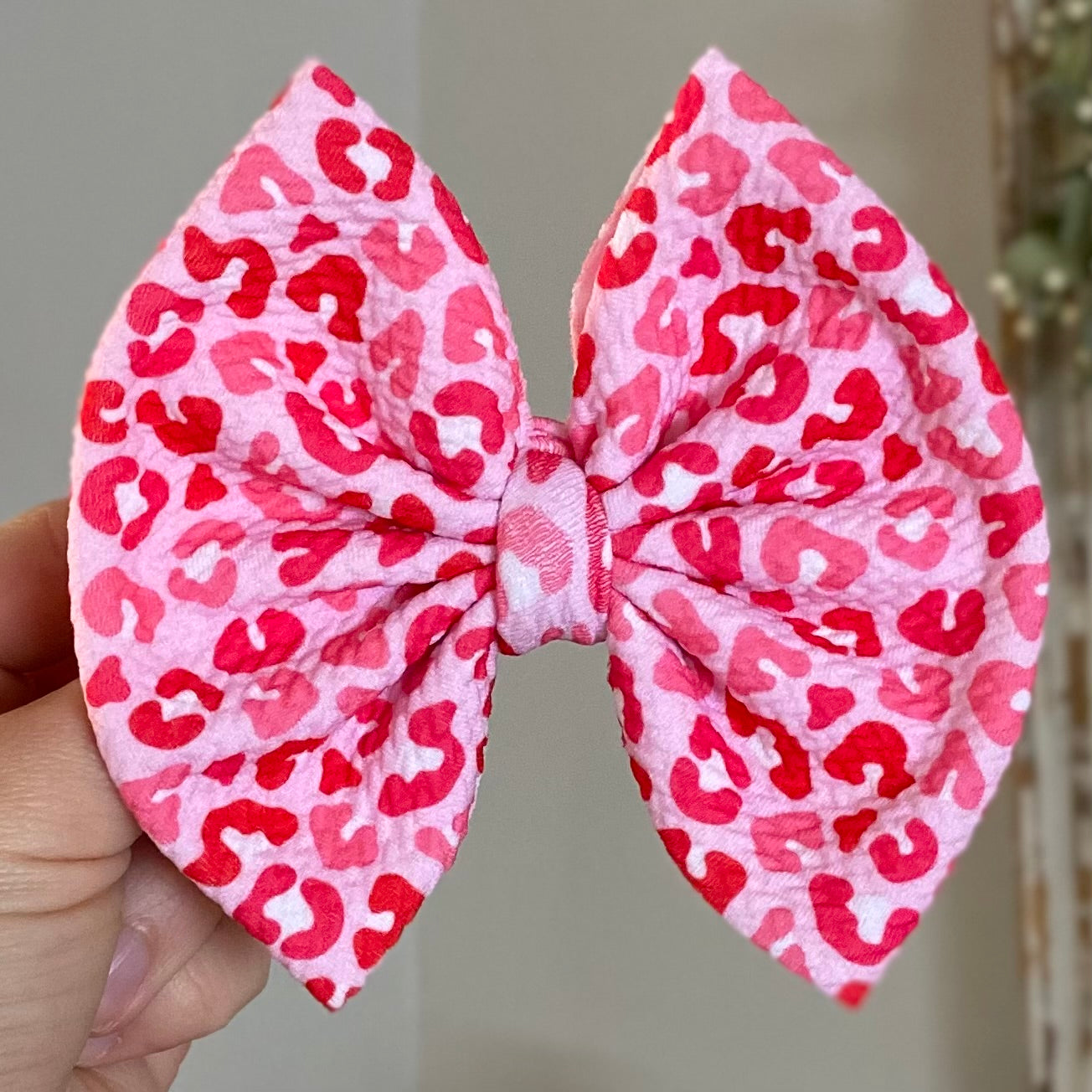 Pink Cheetah Bow