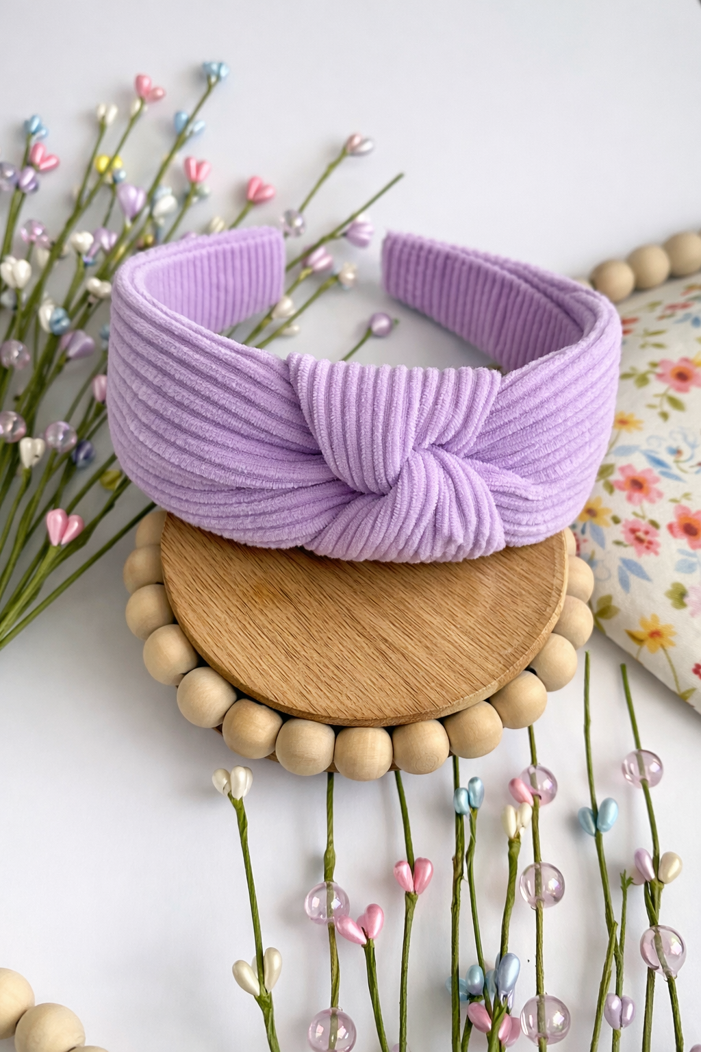 Lavender Waved Knotted Headband