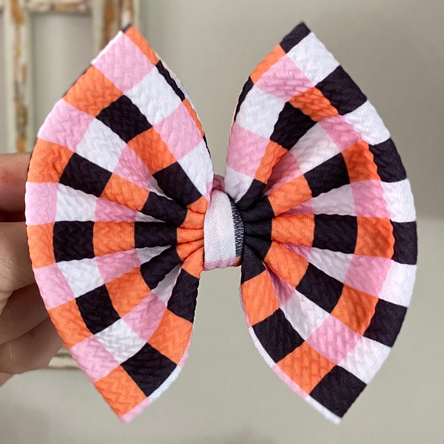 Halloween Checker Bow