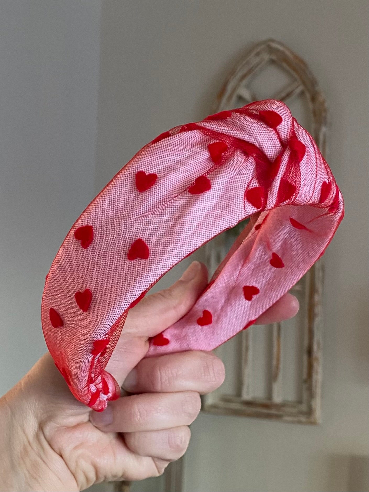 Heart Mesh Knotted Headband