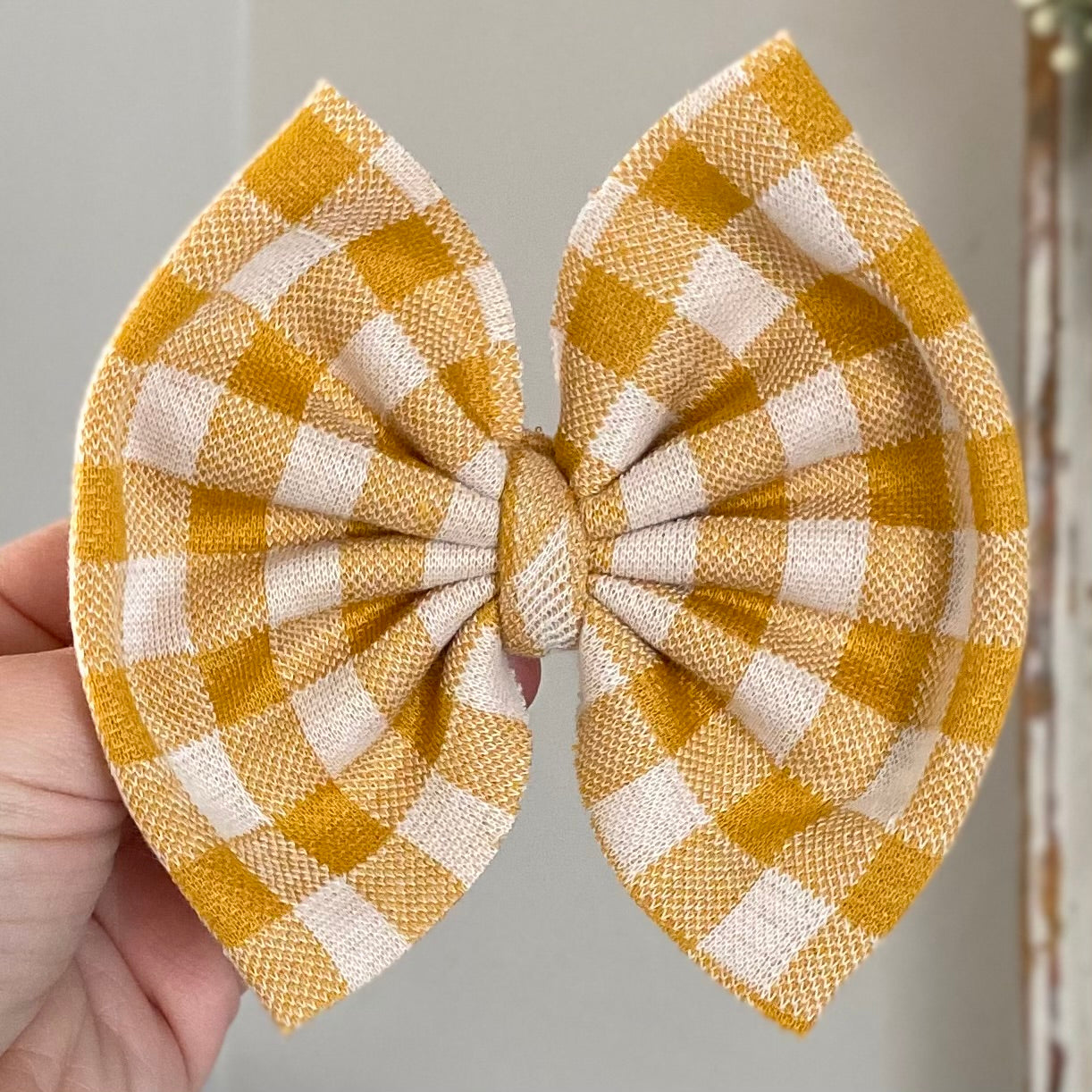 Golden Gingham Bow