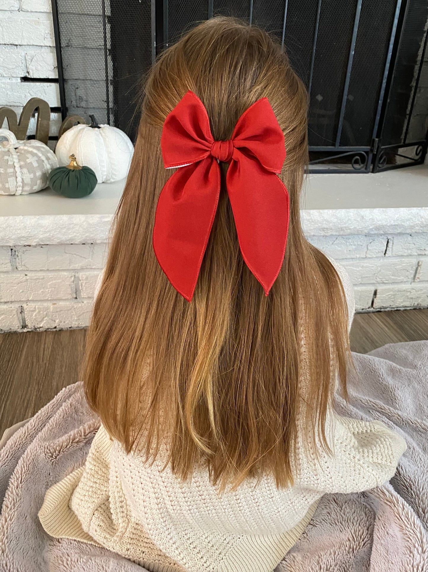 Burgundy Flora Bow (Clips)