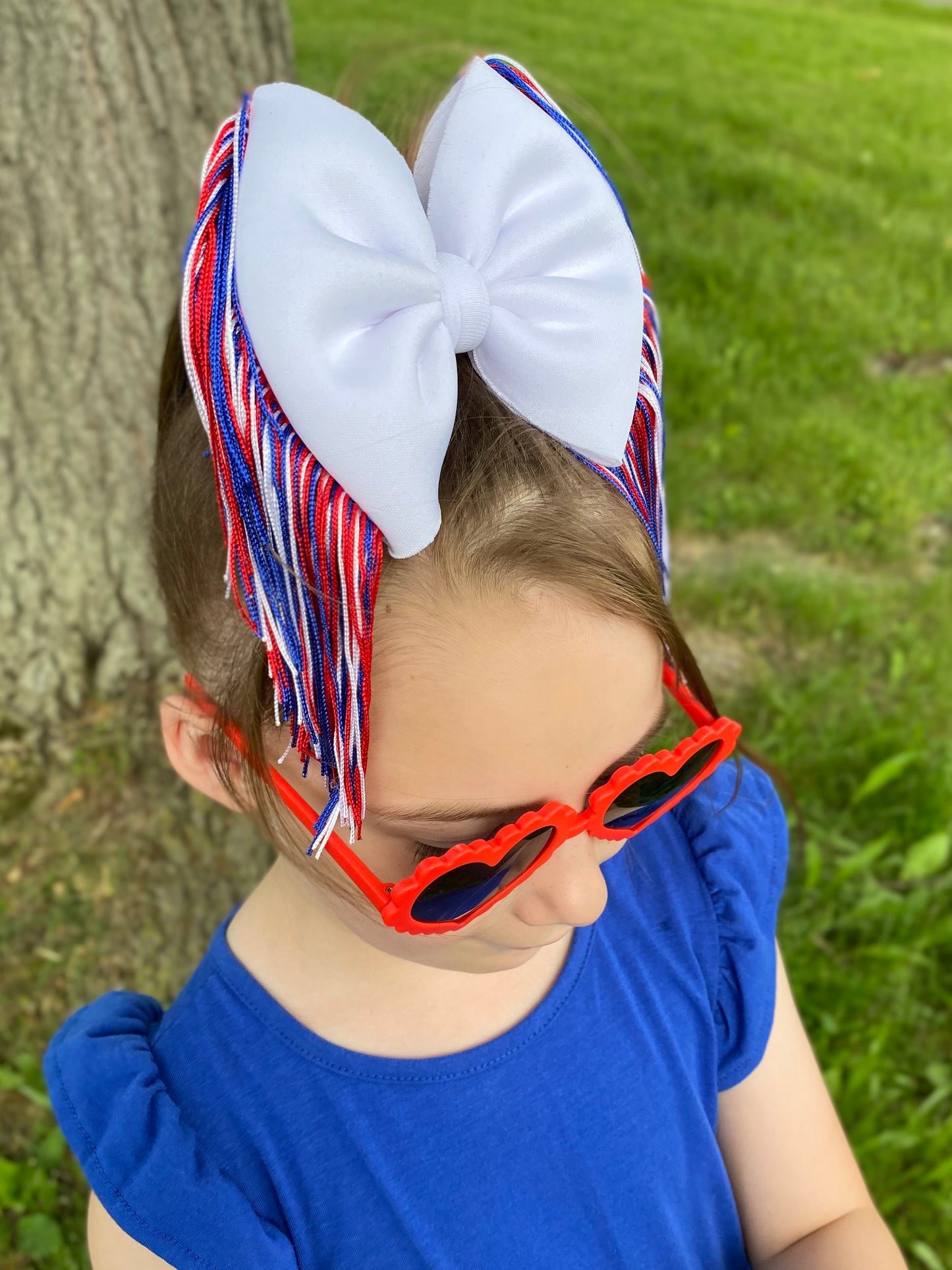 Patriotic Fringe Bow