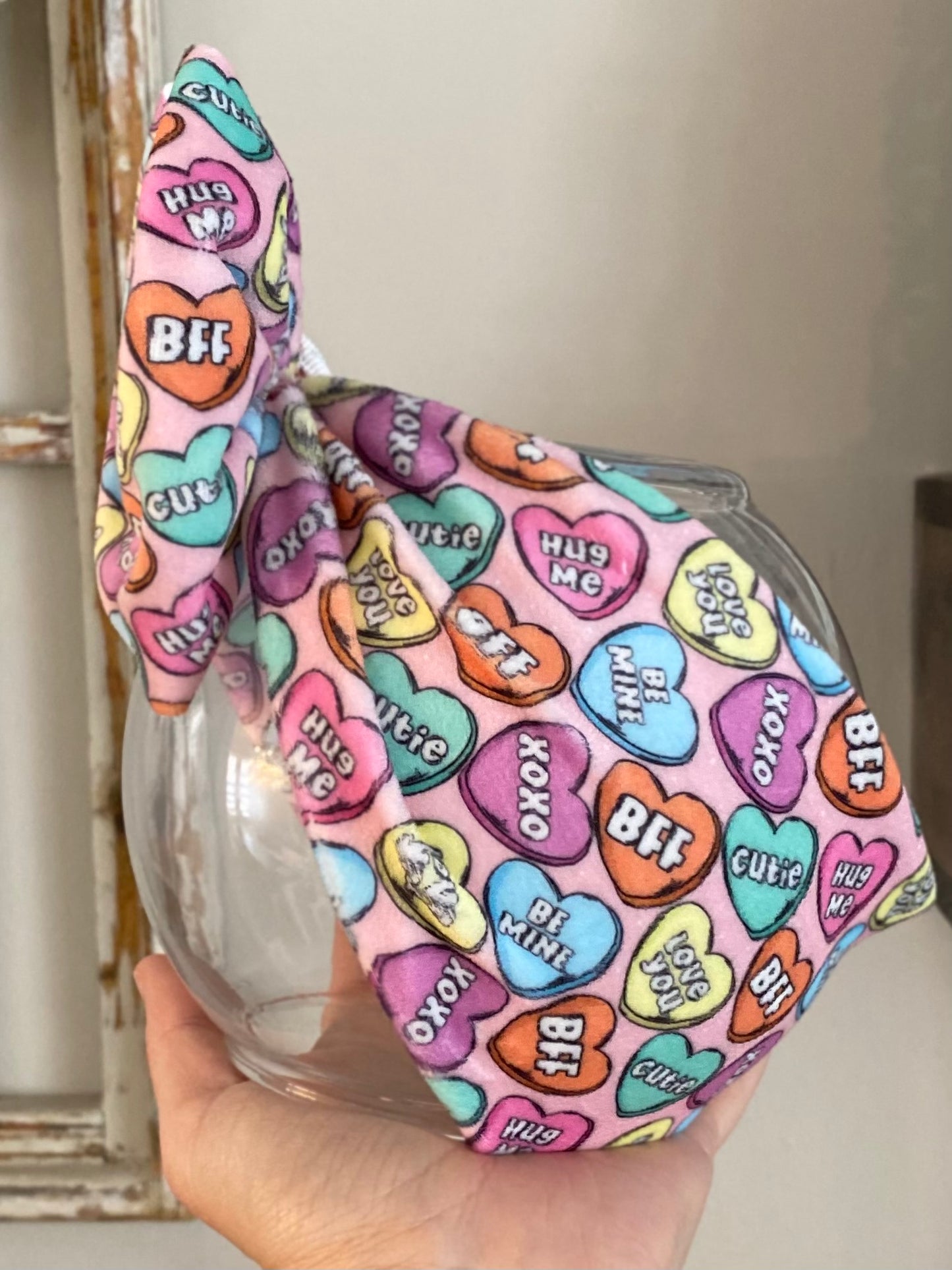 Bright Candy Hearts Velvet Wrap