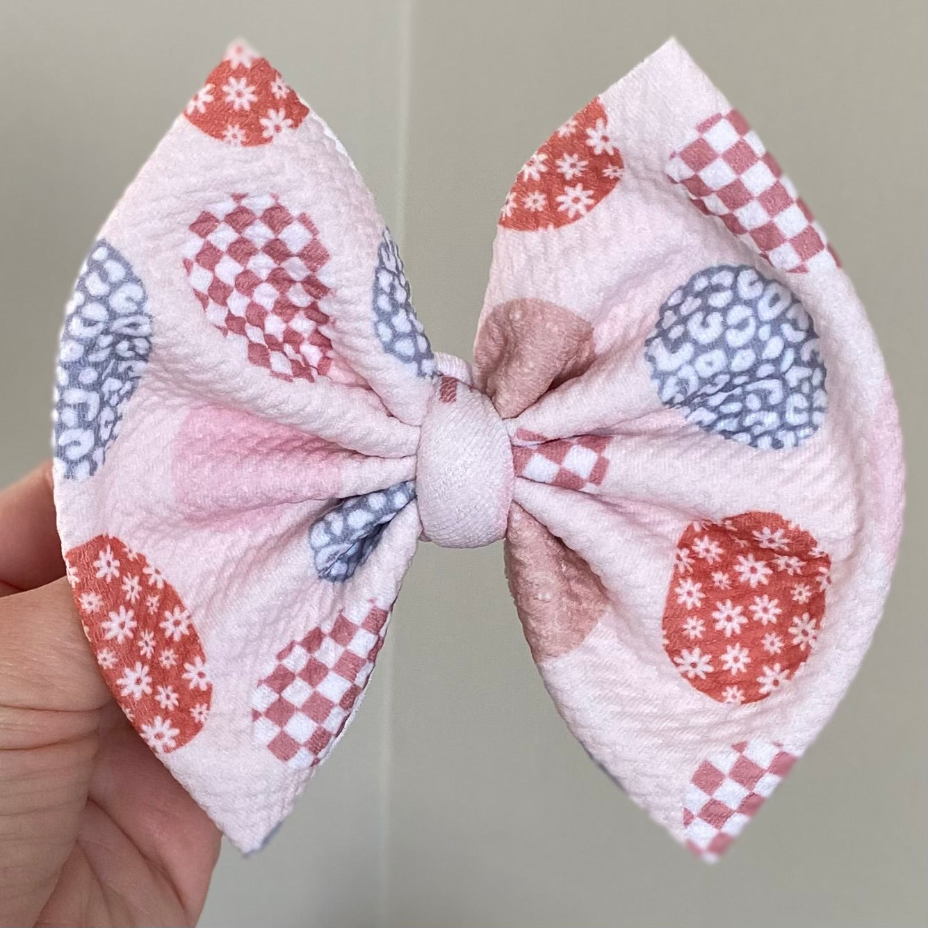 Preppy Patterned Eggs Bow