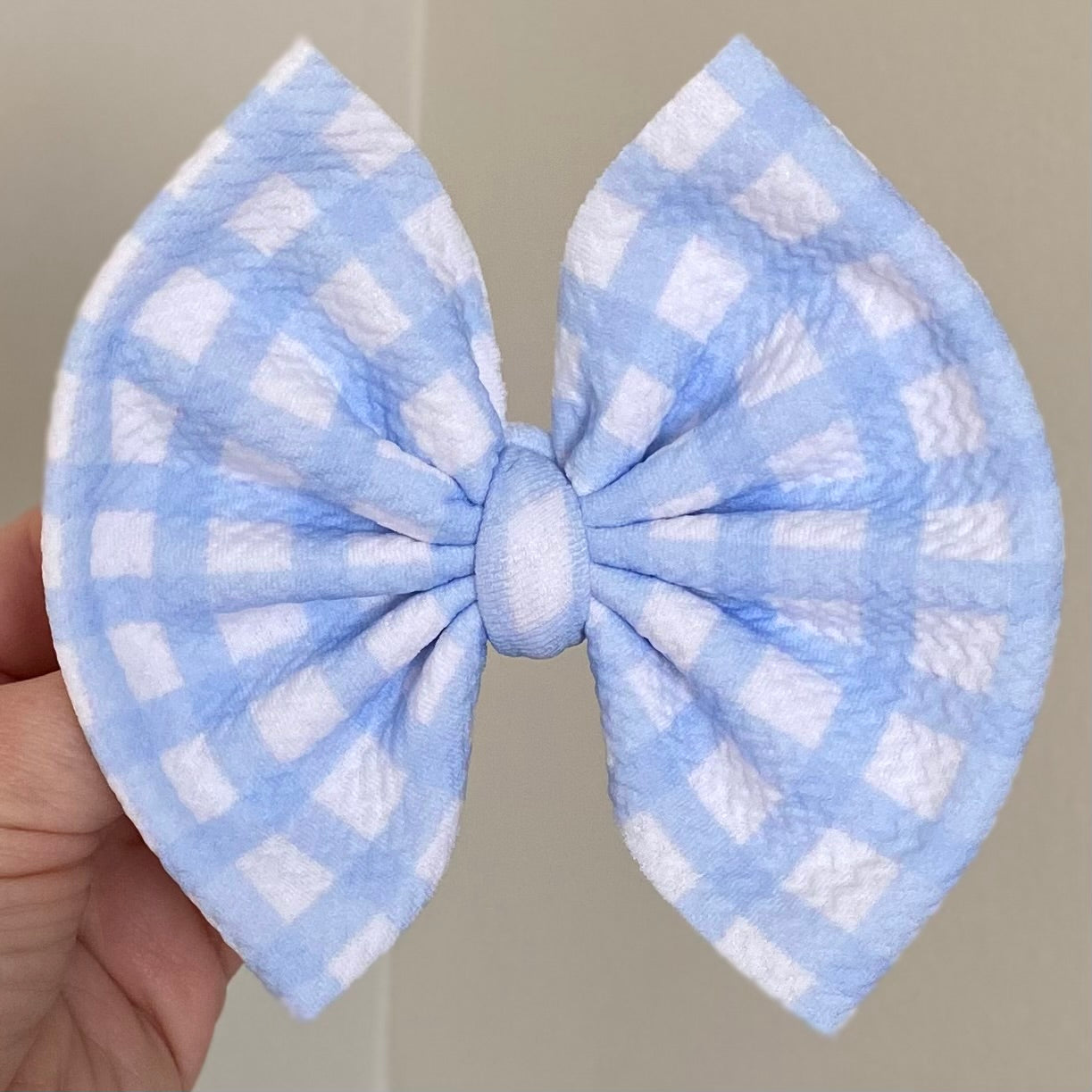 Baby Blue Gingham Bow