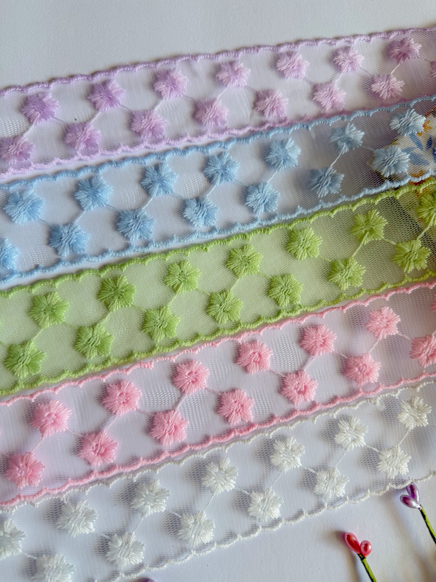Floral Mesh Ribbon Bow