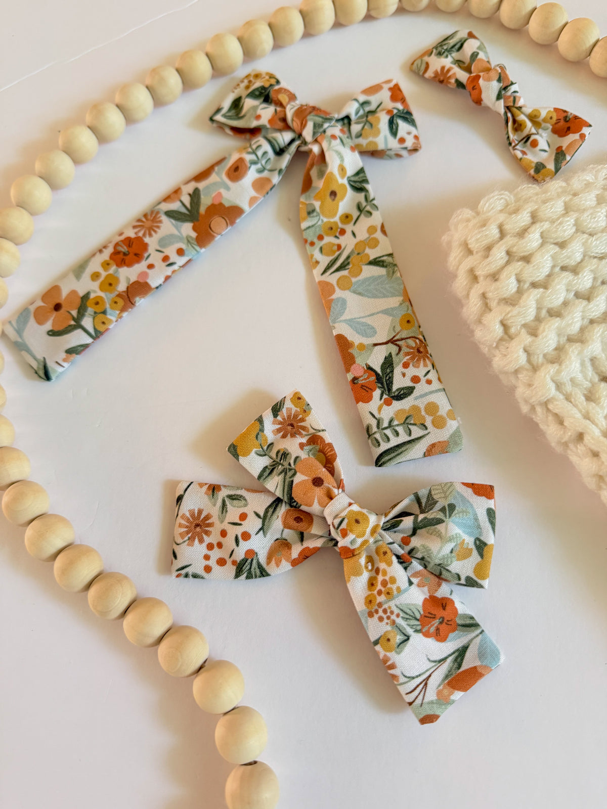 Fall Floral Scrunchie Barrette