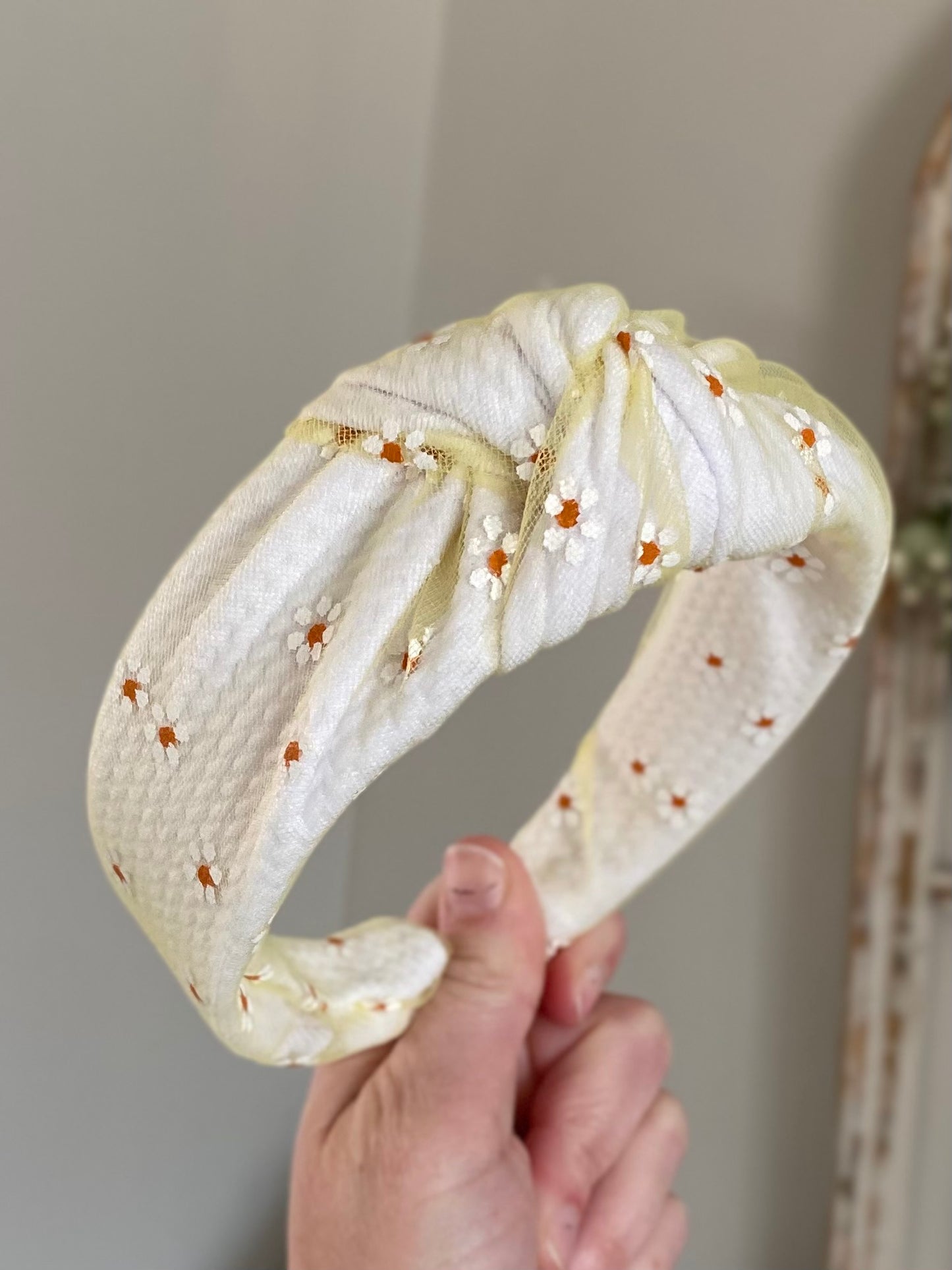 Daisy Mesh Knotted Headband (multiple color options)