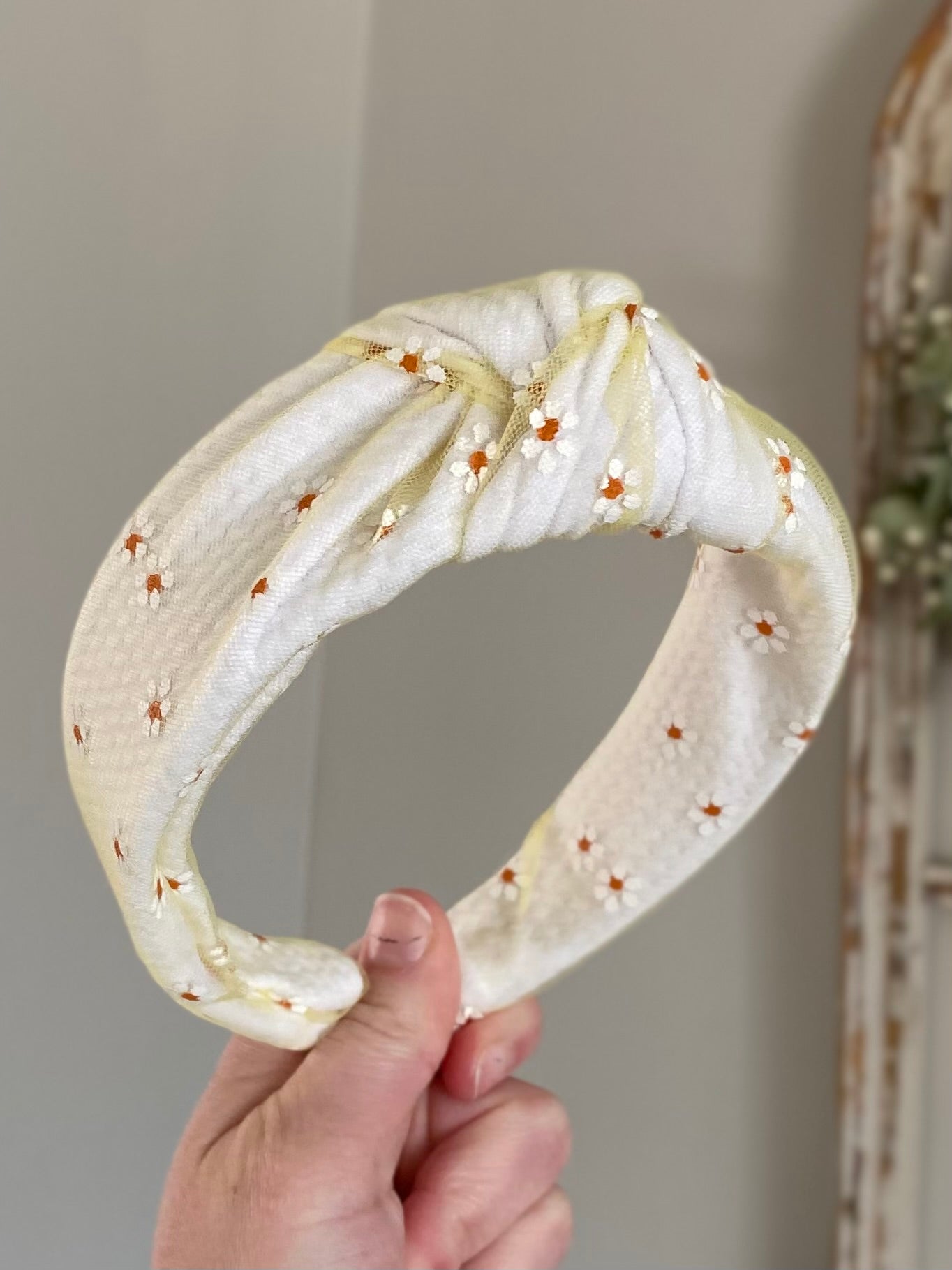 Daisy Mesh Knotted Headband (multiple color options)