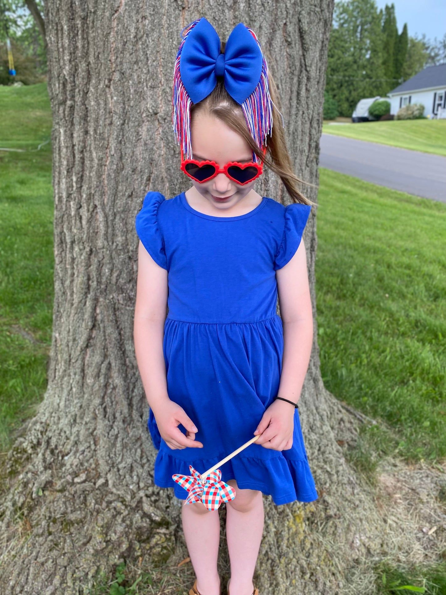 Patriotic Fringe Bow
