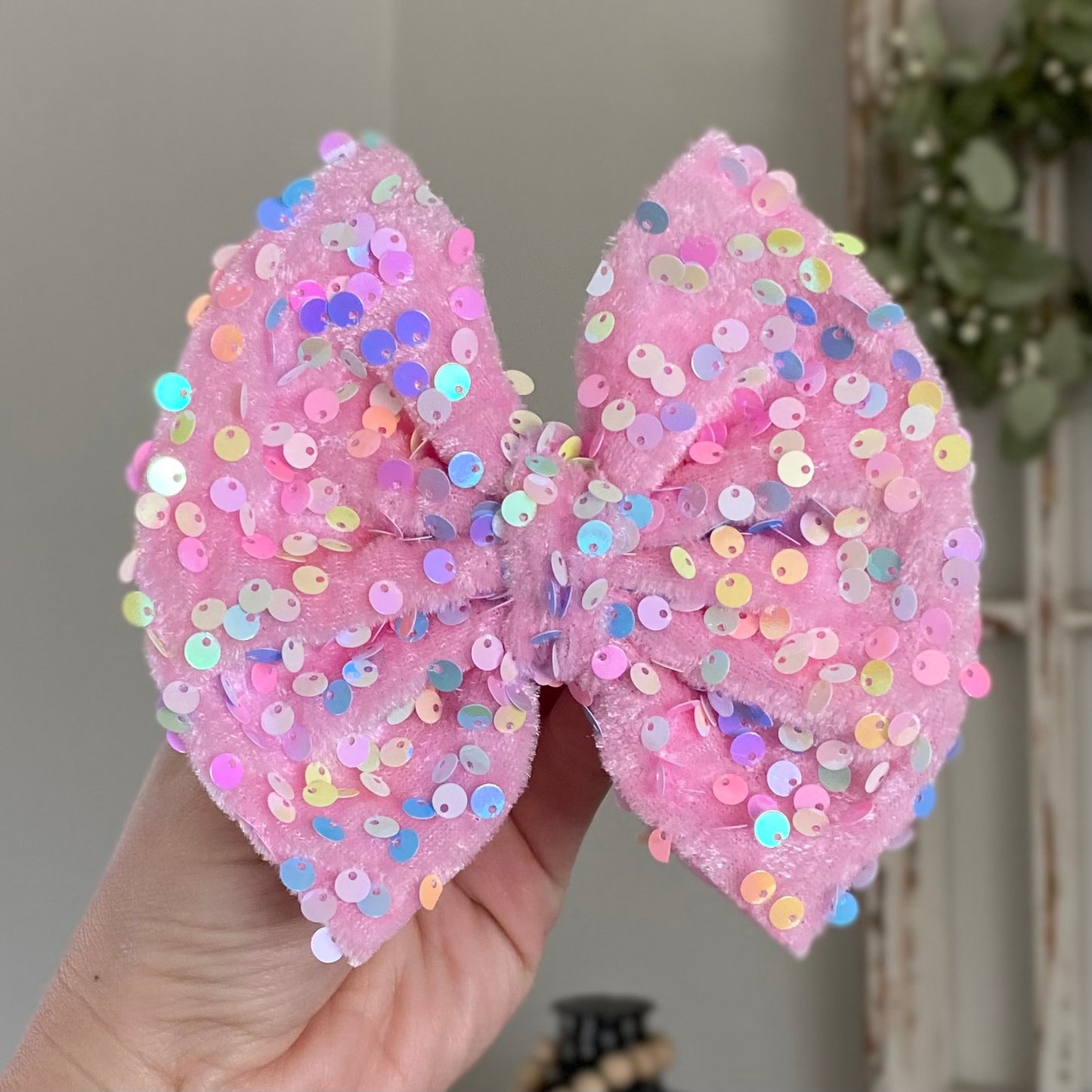 Peony Sequin Bow