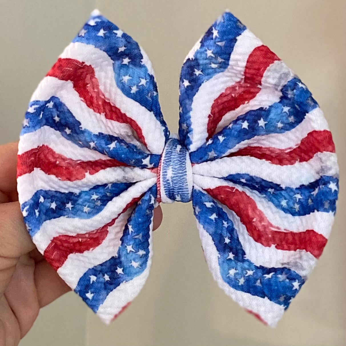 Watercolor Stars & Stripes Bow