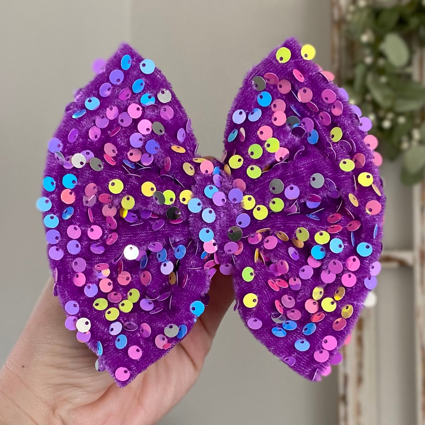 Orchid Sequin Bow