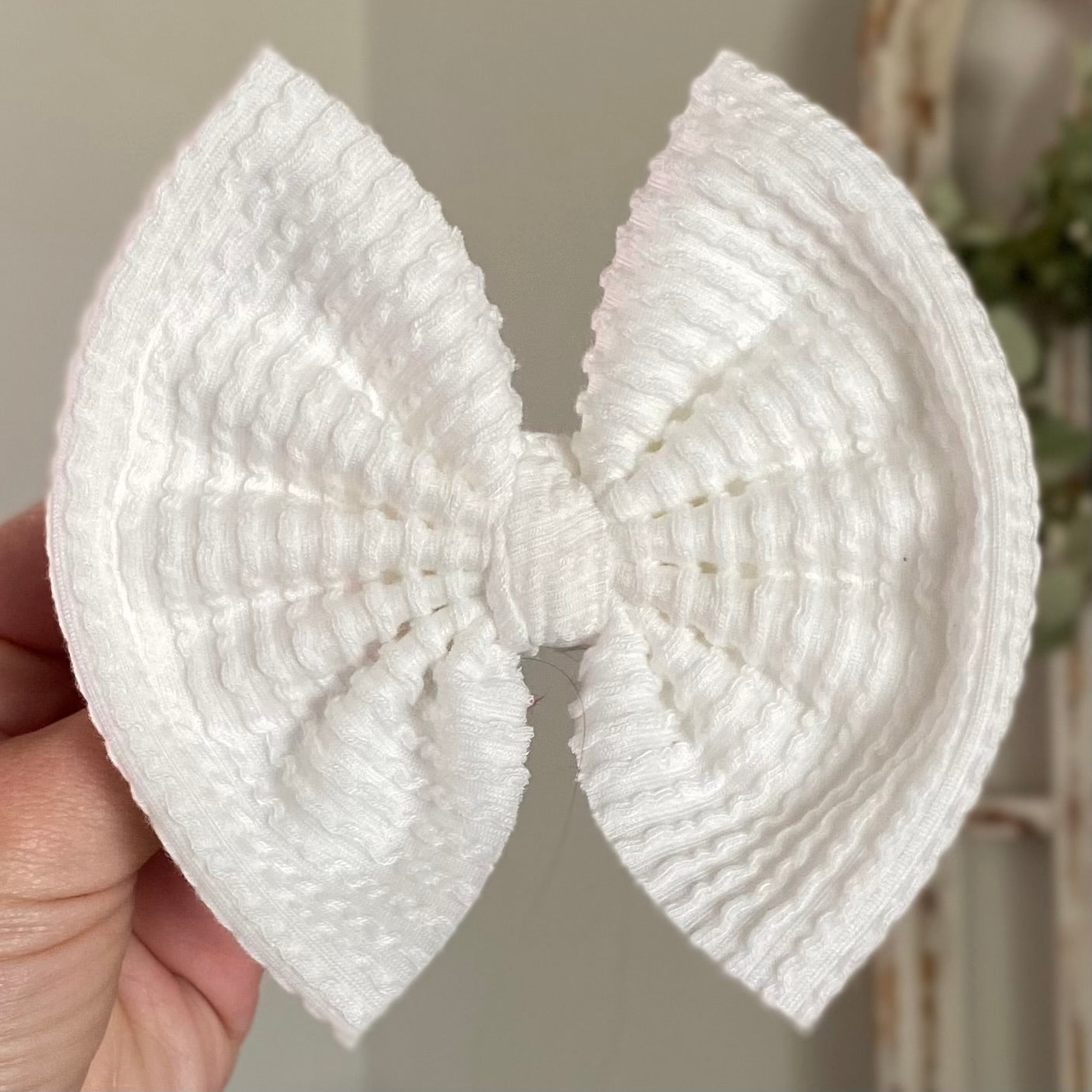 Waved White Bow
