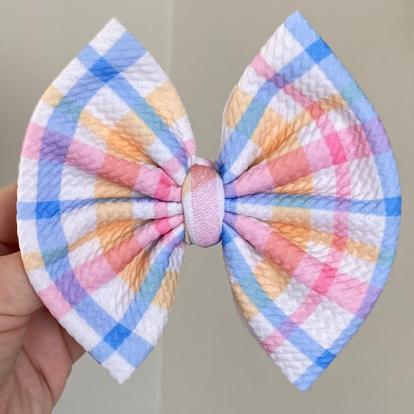 Spring Plaid Bow