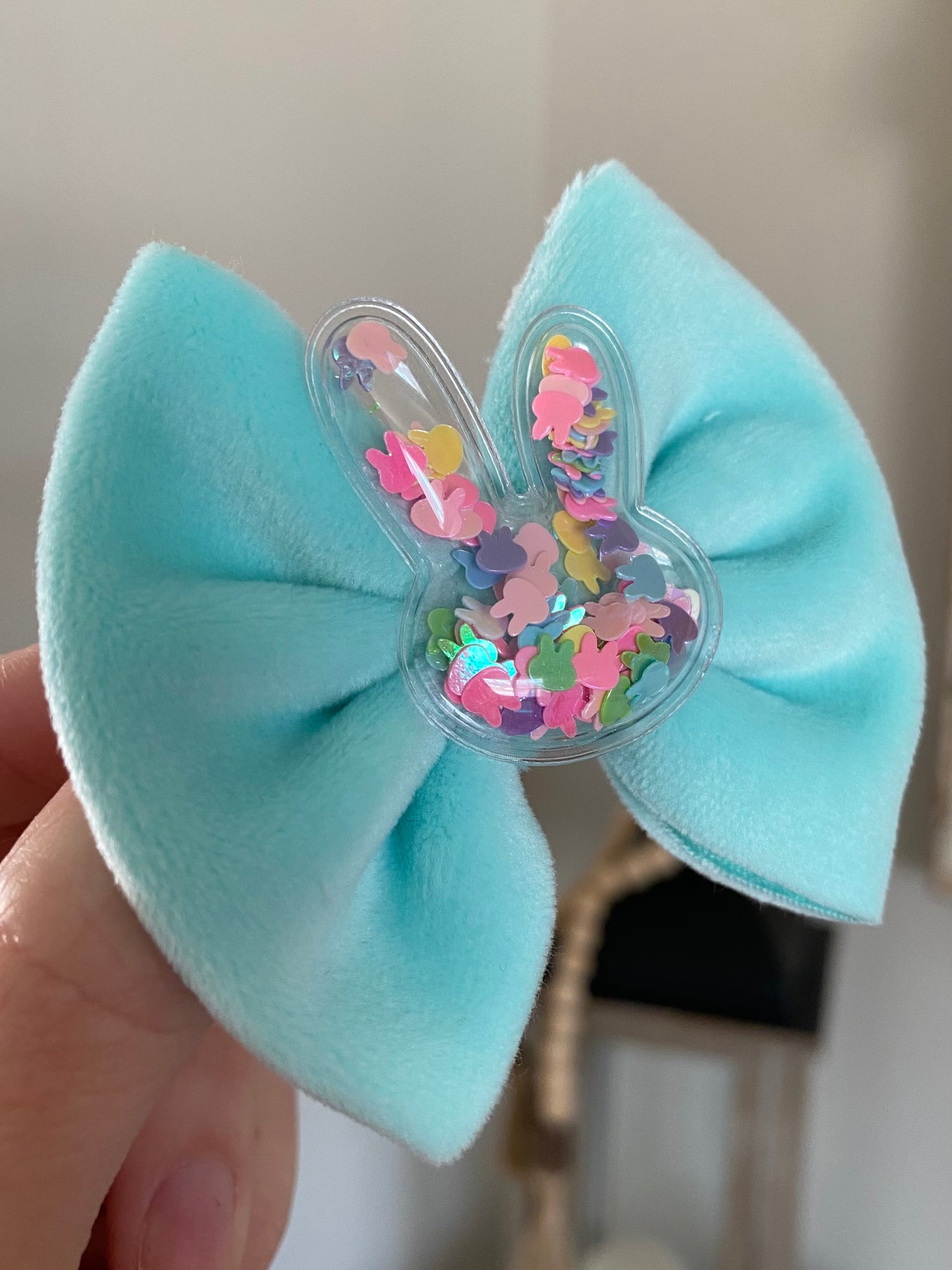 Velvet Mini Bunny Shaker Bow