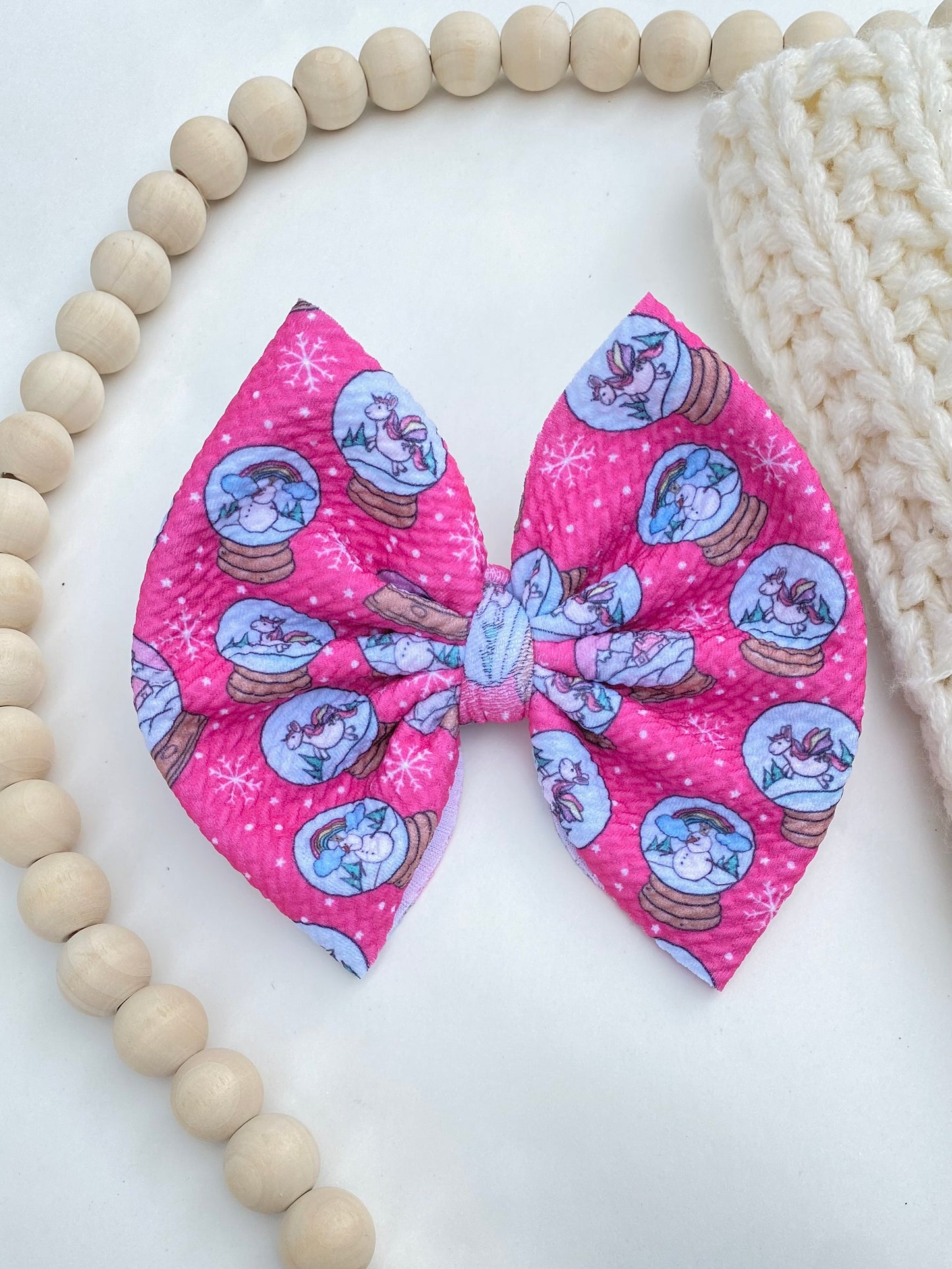 Pink Snowglobes Bow