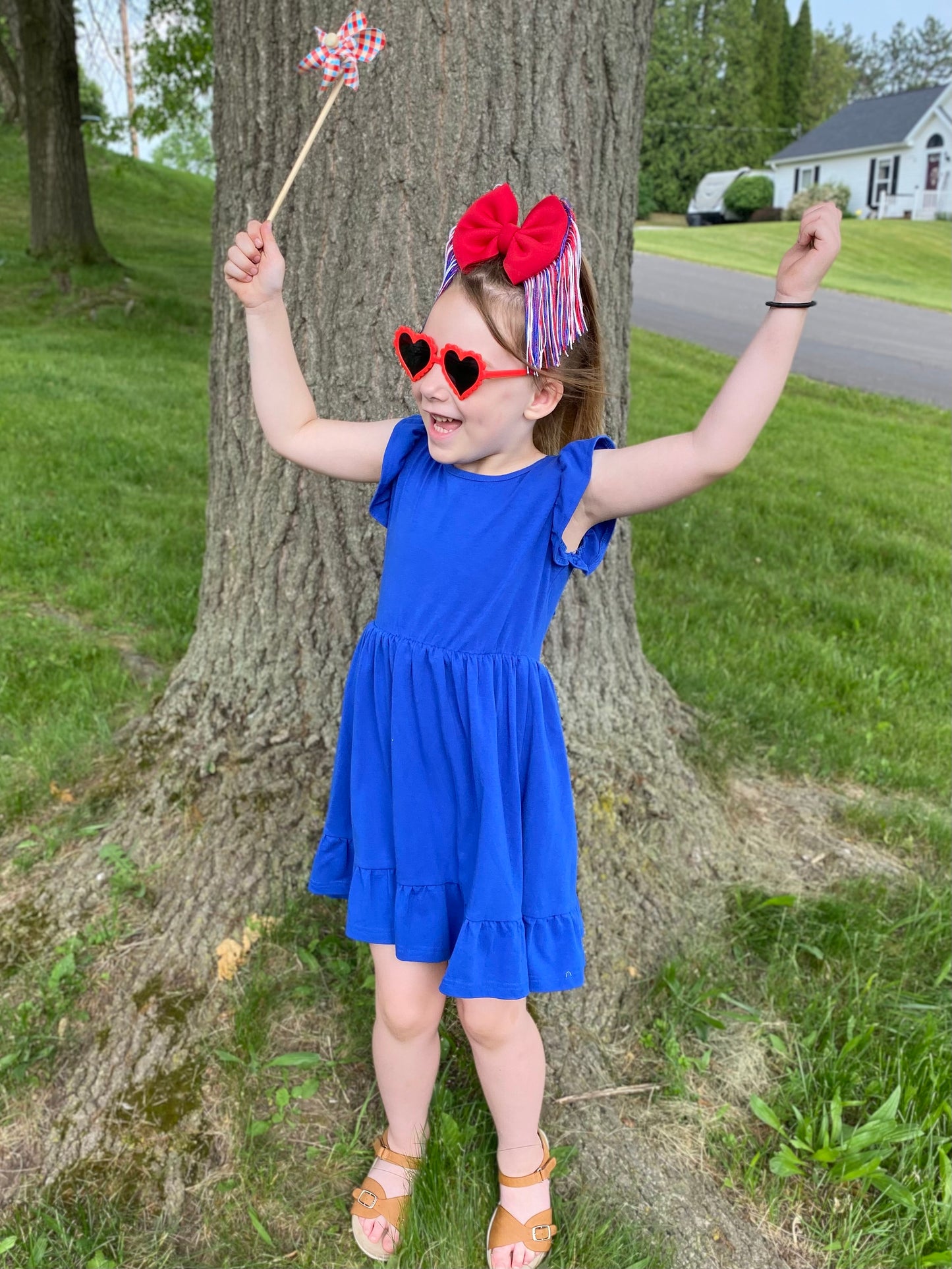 Patriotic Fringe Bow