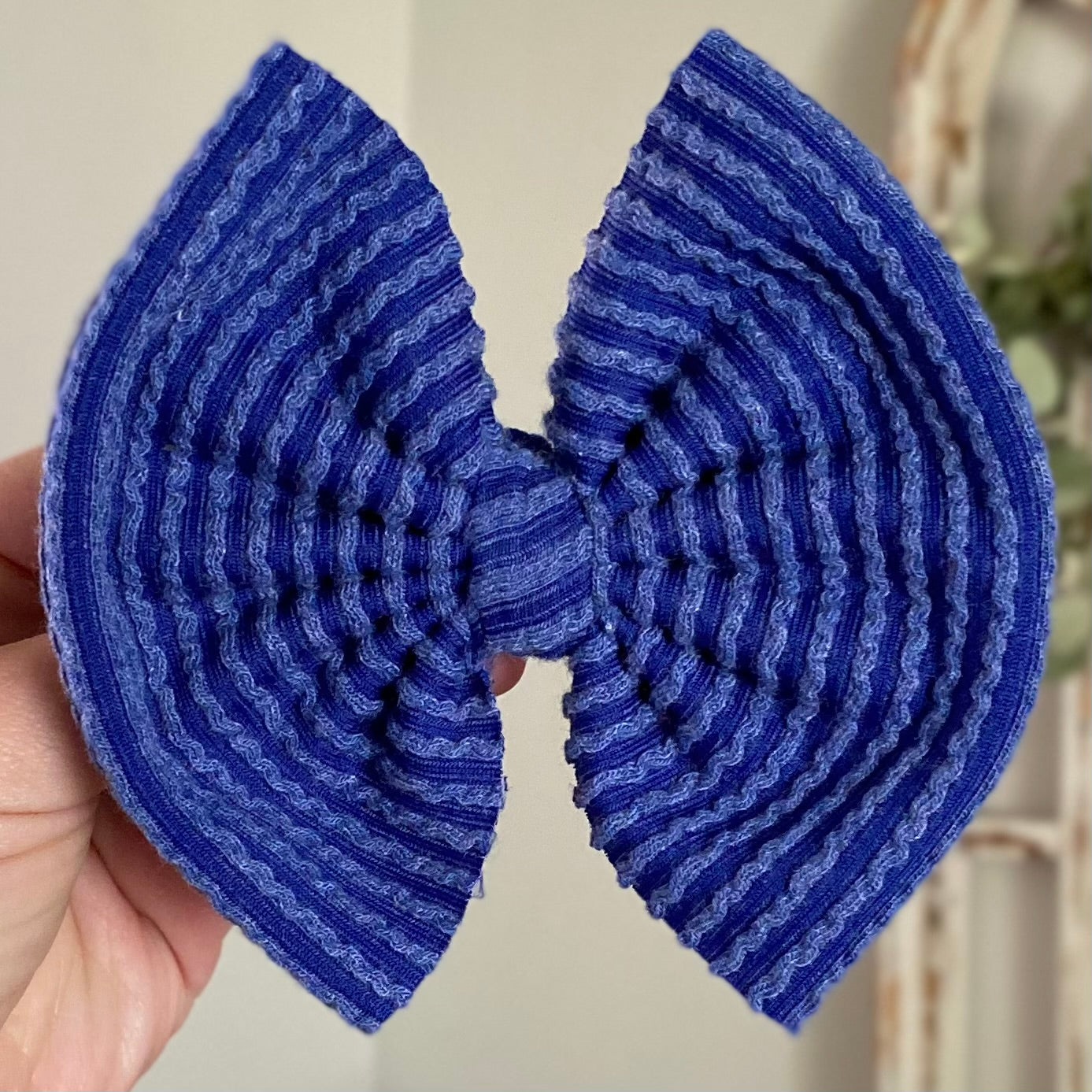 Waved Blue Bow