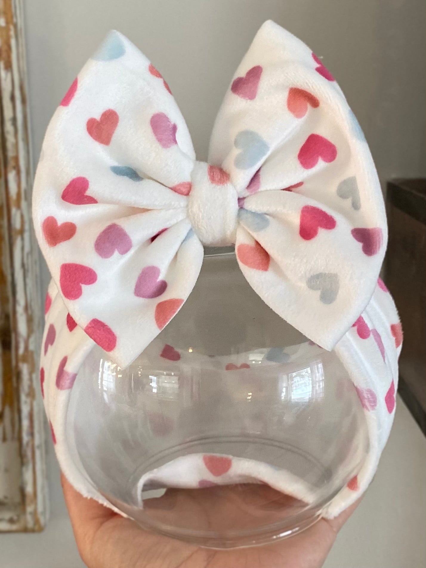 Pastel Rainbow Hearts Velvet Wrap