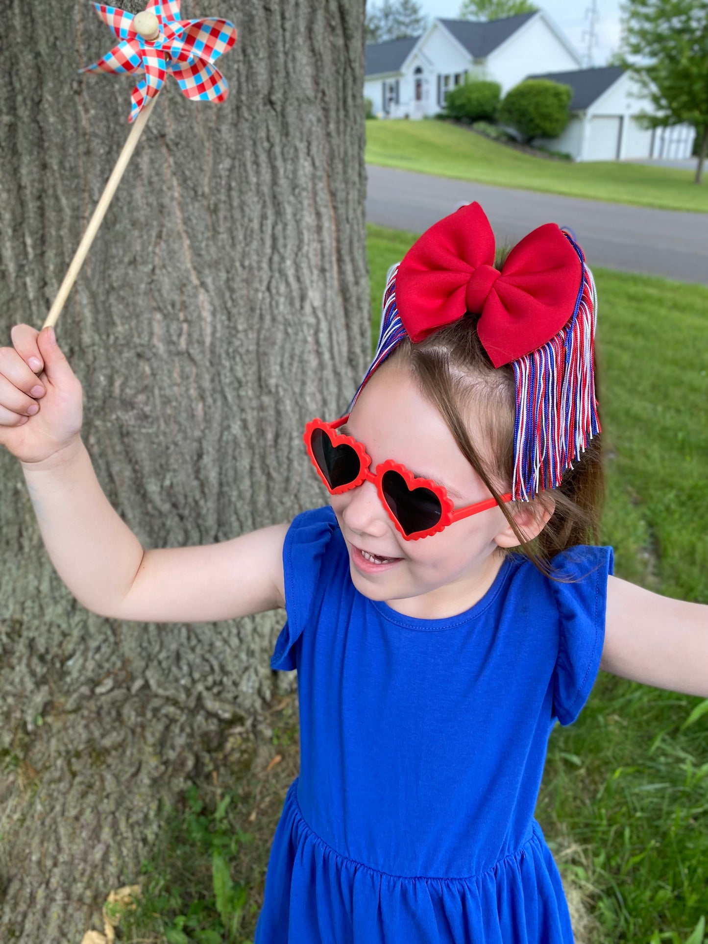 Patriotic Fringe Bow