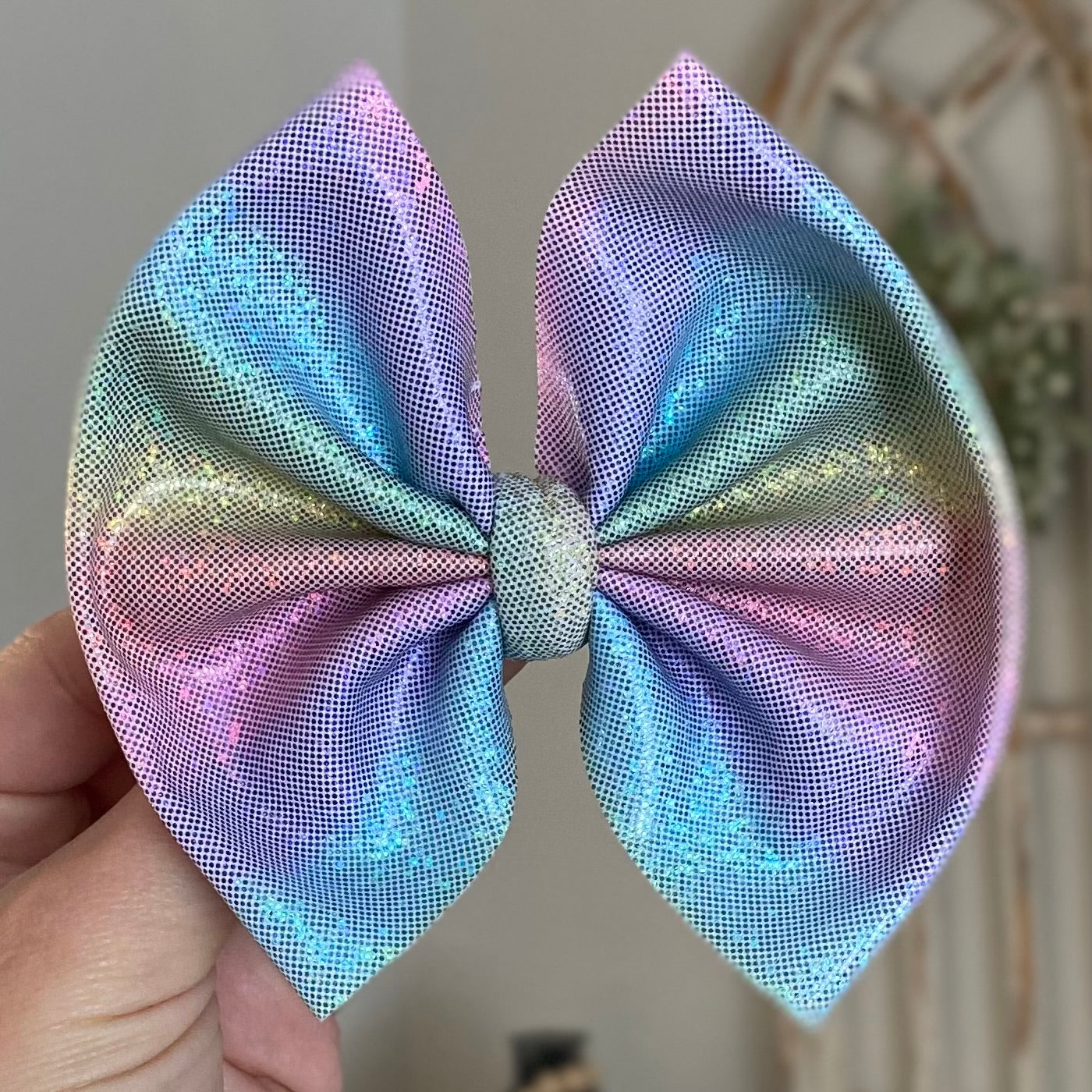 Holographic Original/Medium Bows (rainbow, light gold, emerald)