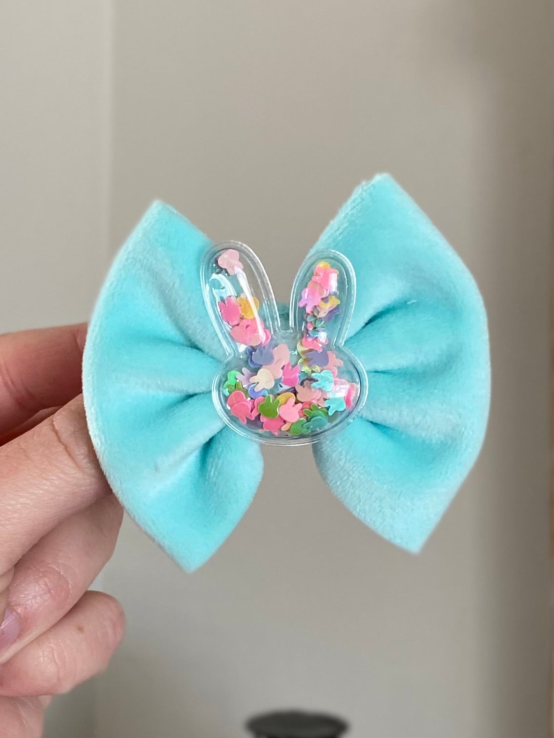 Velvet Mini Bunny Shaker Bow