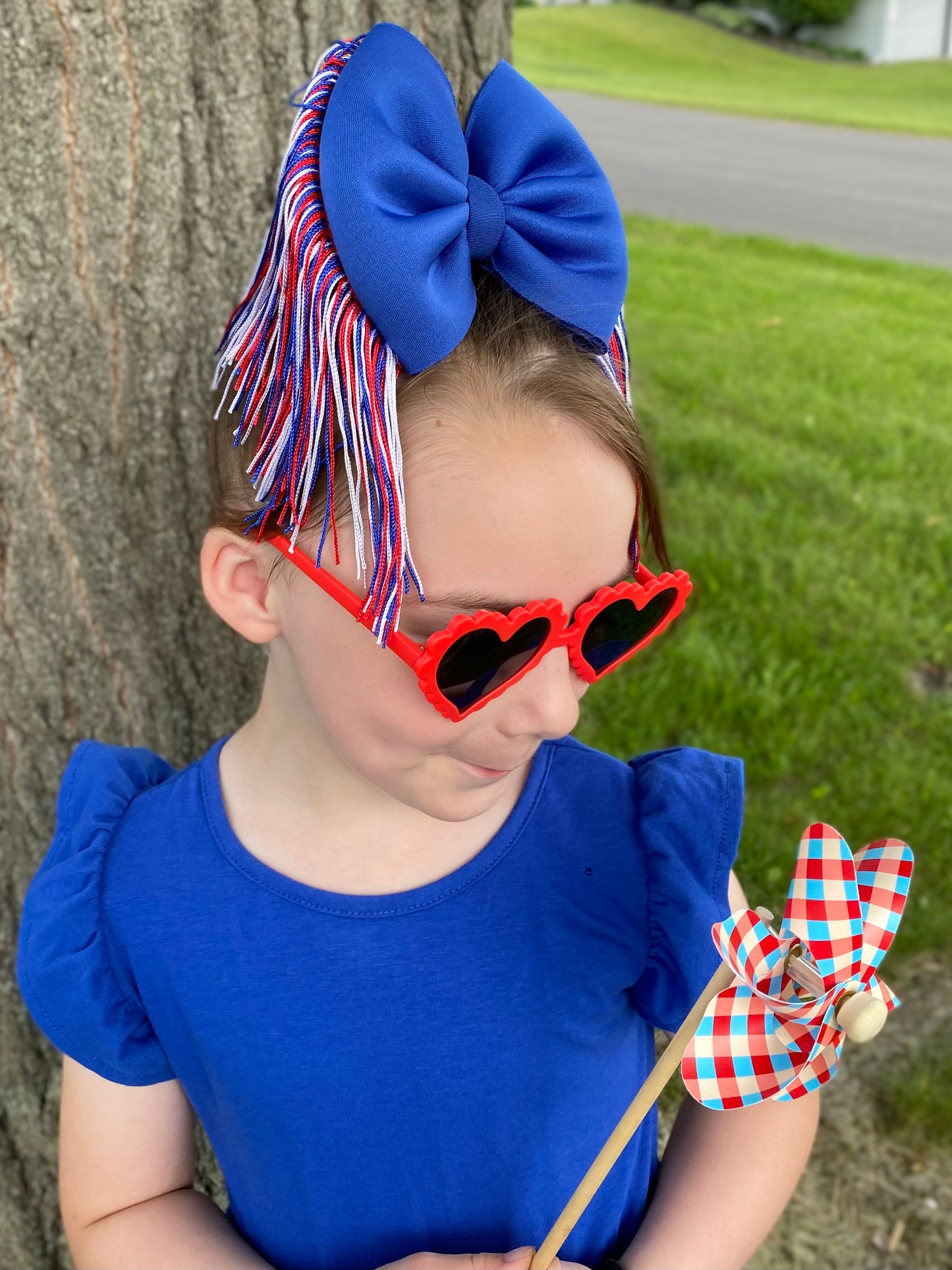 Patriotic Fringe Bow