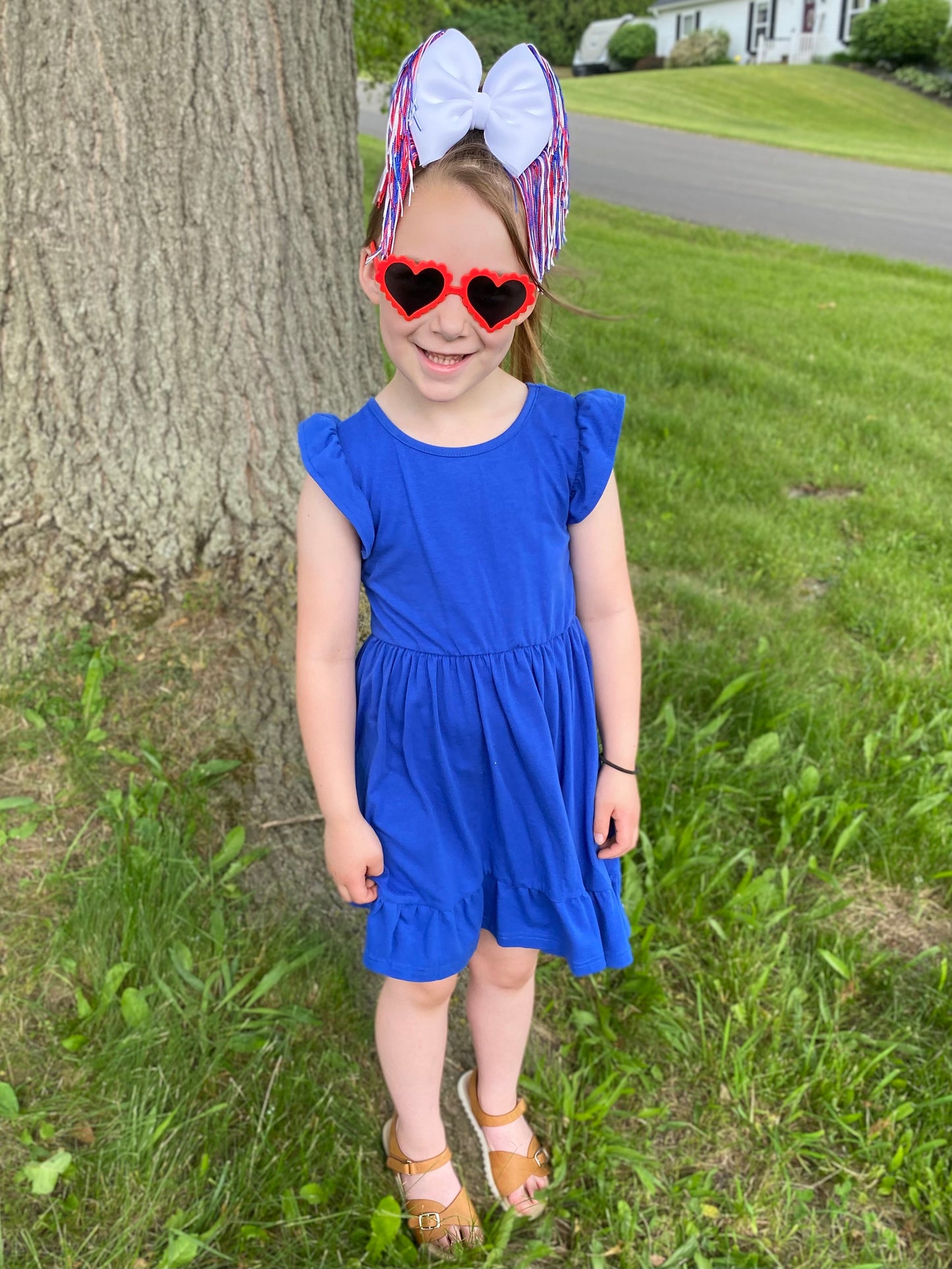 Patriotic Fringe Bow