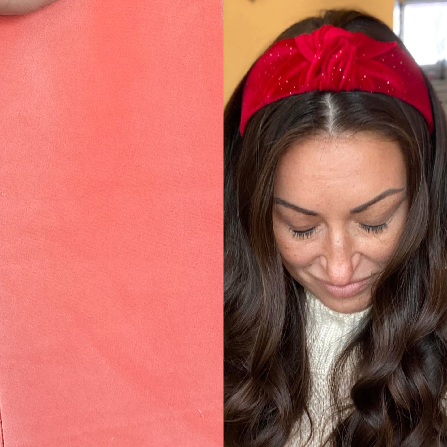 Peach Plushy Velvet Knotted Headband