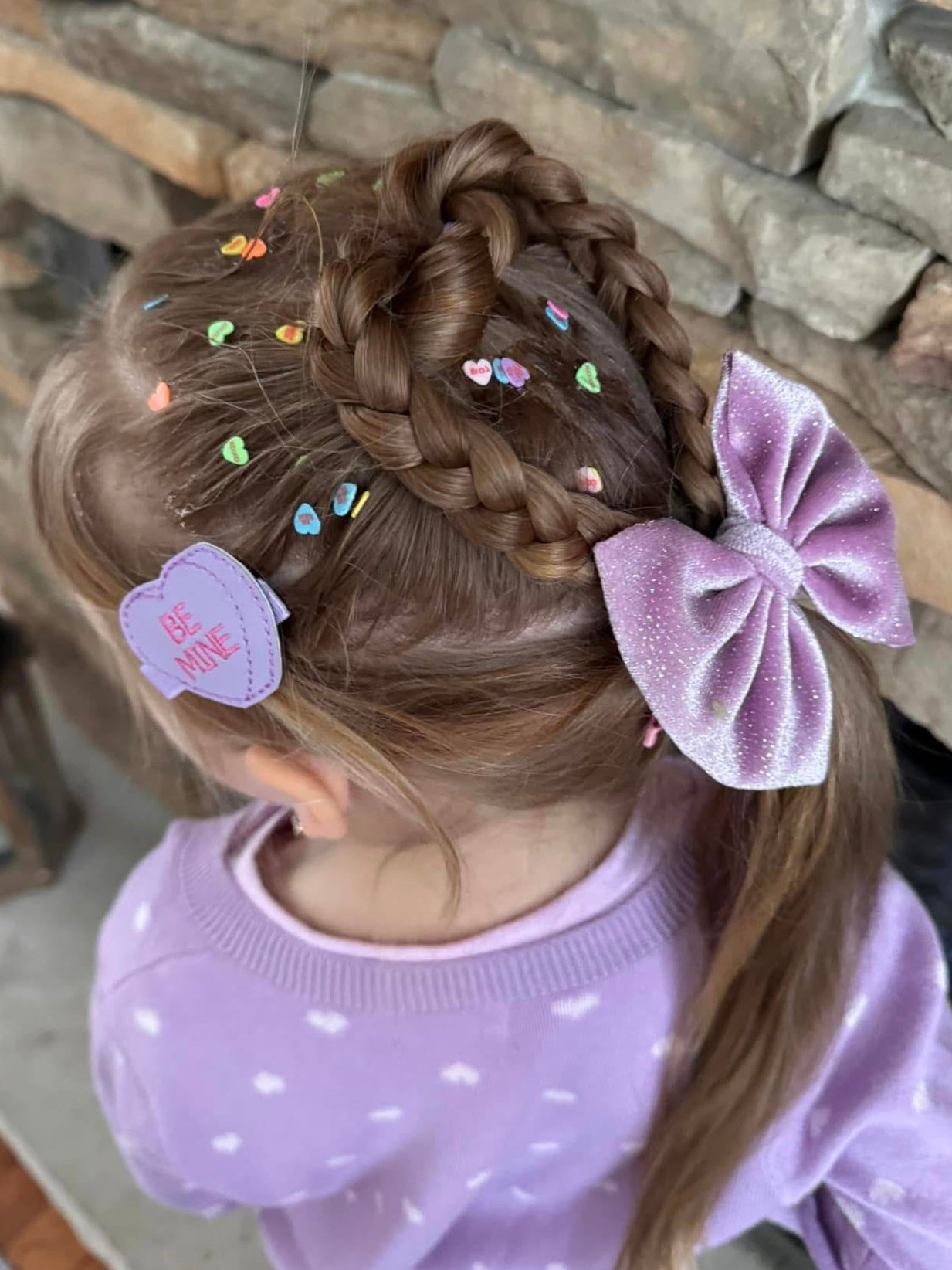 Purple Glitter Velvet Bow