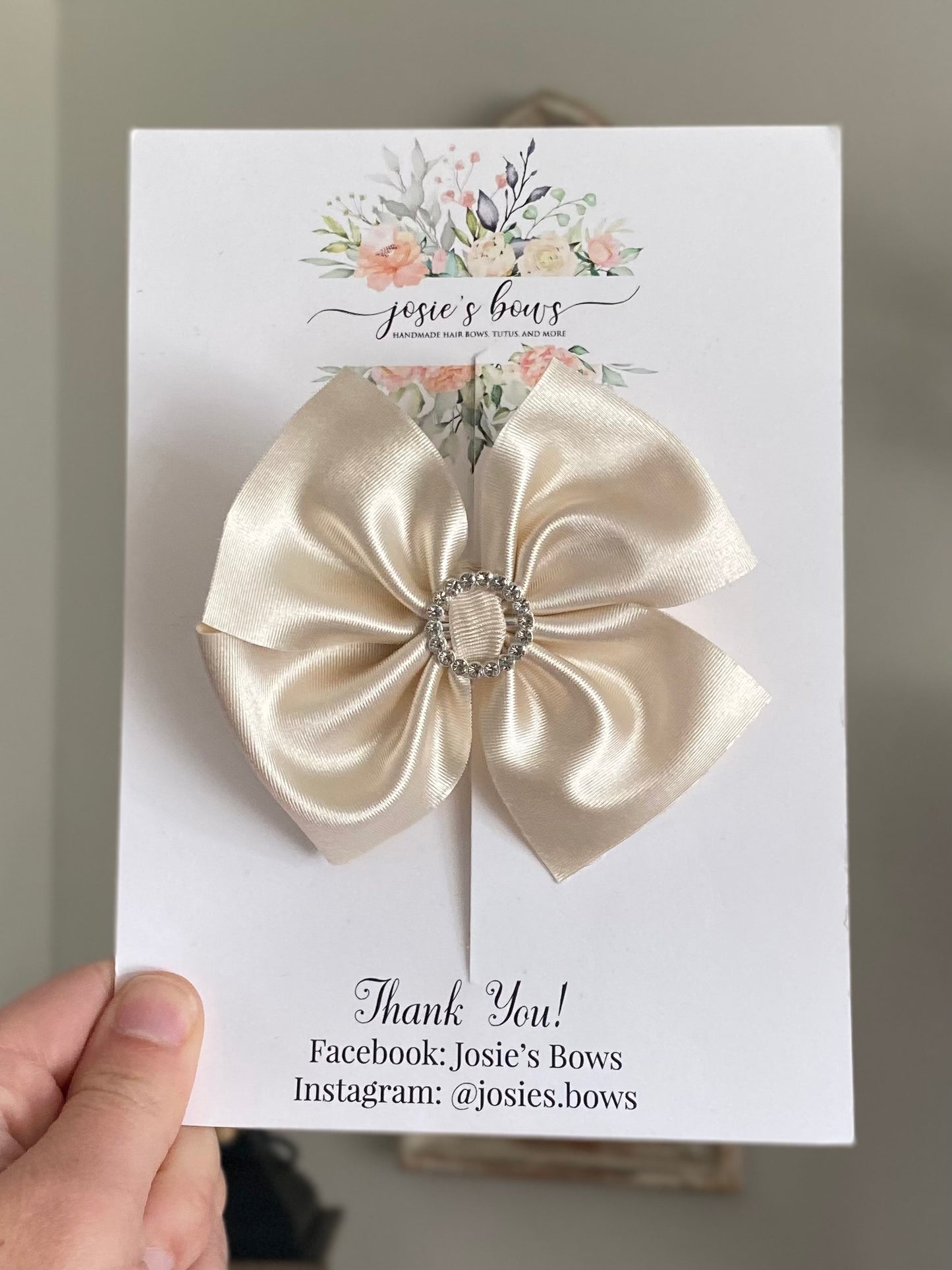 Embellished Satin Pinwheel Bow