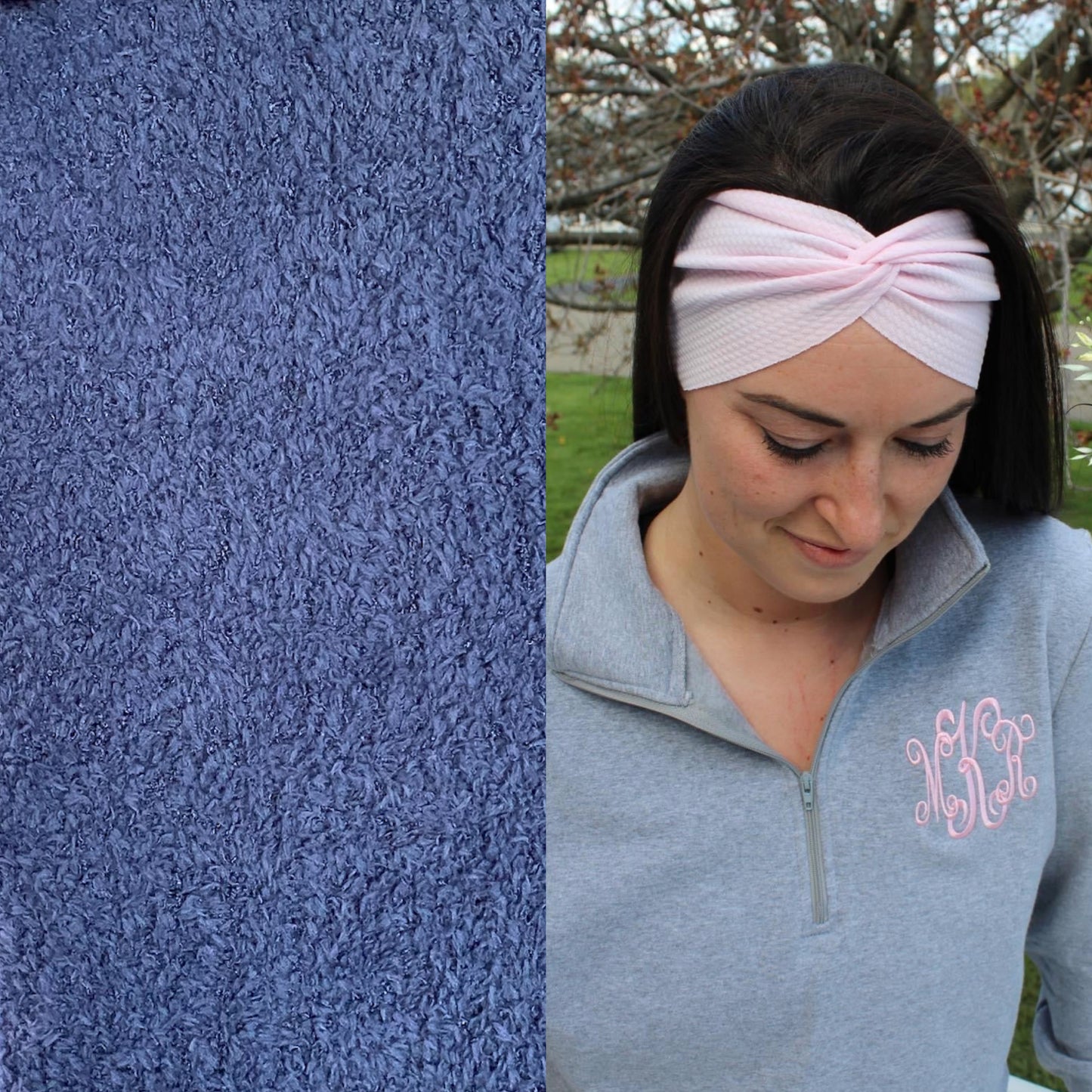 Steel Blue Cozy Sherpa Twist Headband (child/teen/adult)