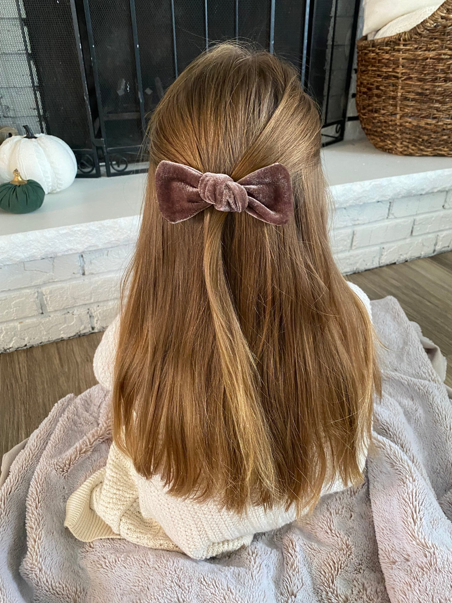 Cozy Cocoa Velvet Knot Bow