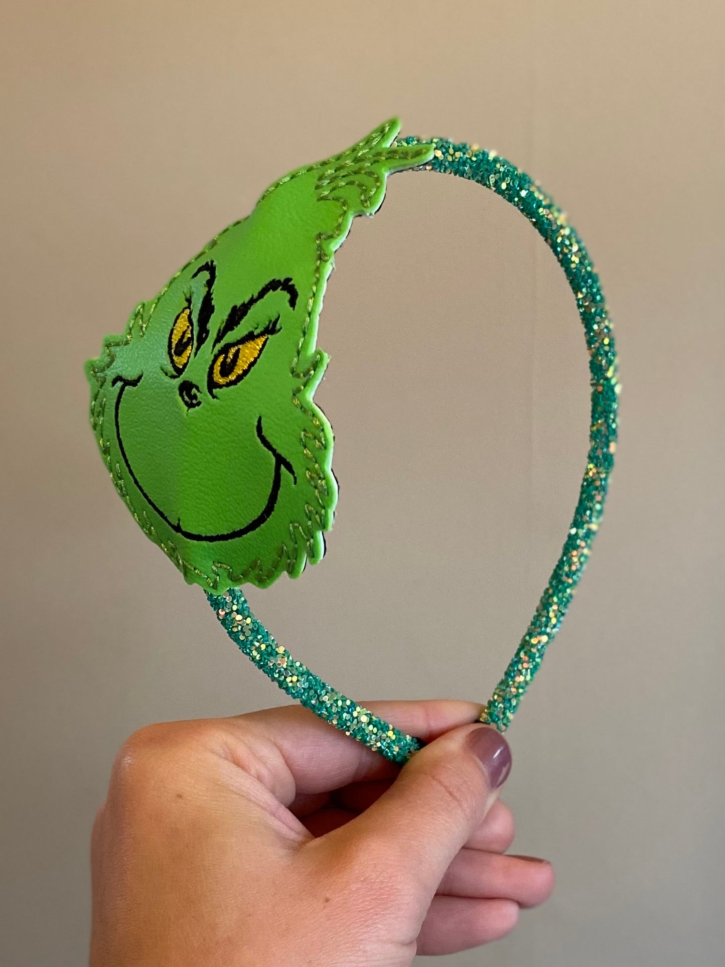 Glitter Grinch Headband