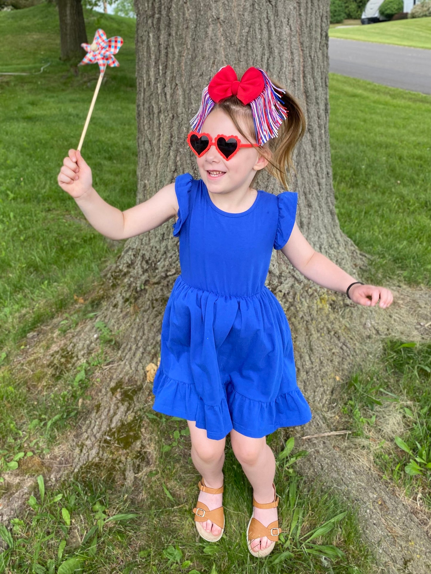 Patriotic Fringe Bow