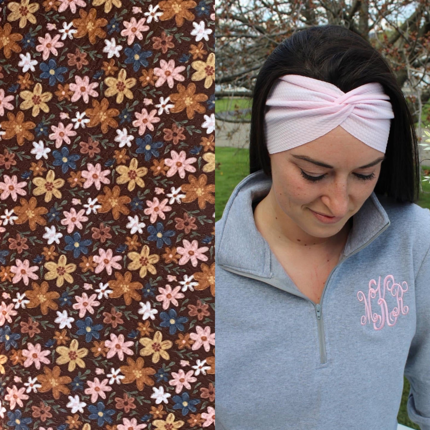 Fall Floral Adult Twist Headband