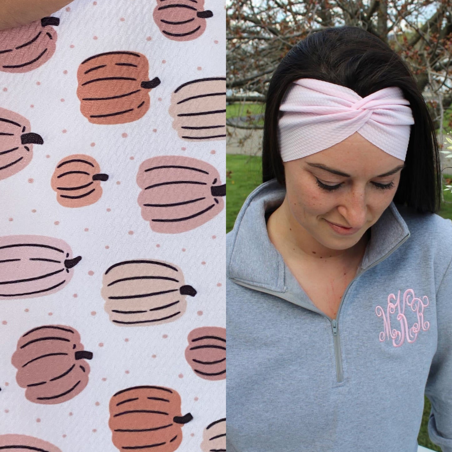 Neutral Pumpkins Adult Twist Headband