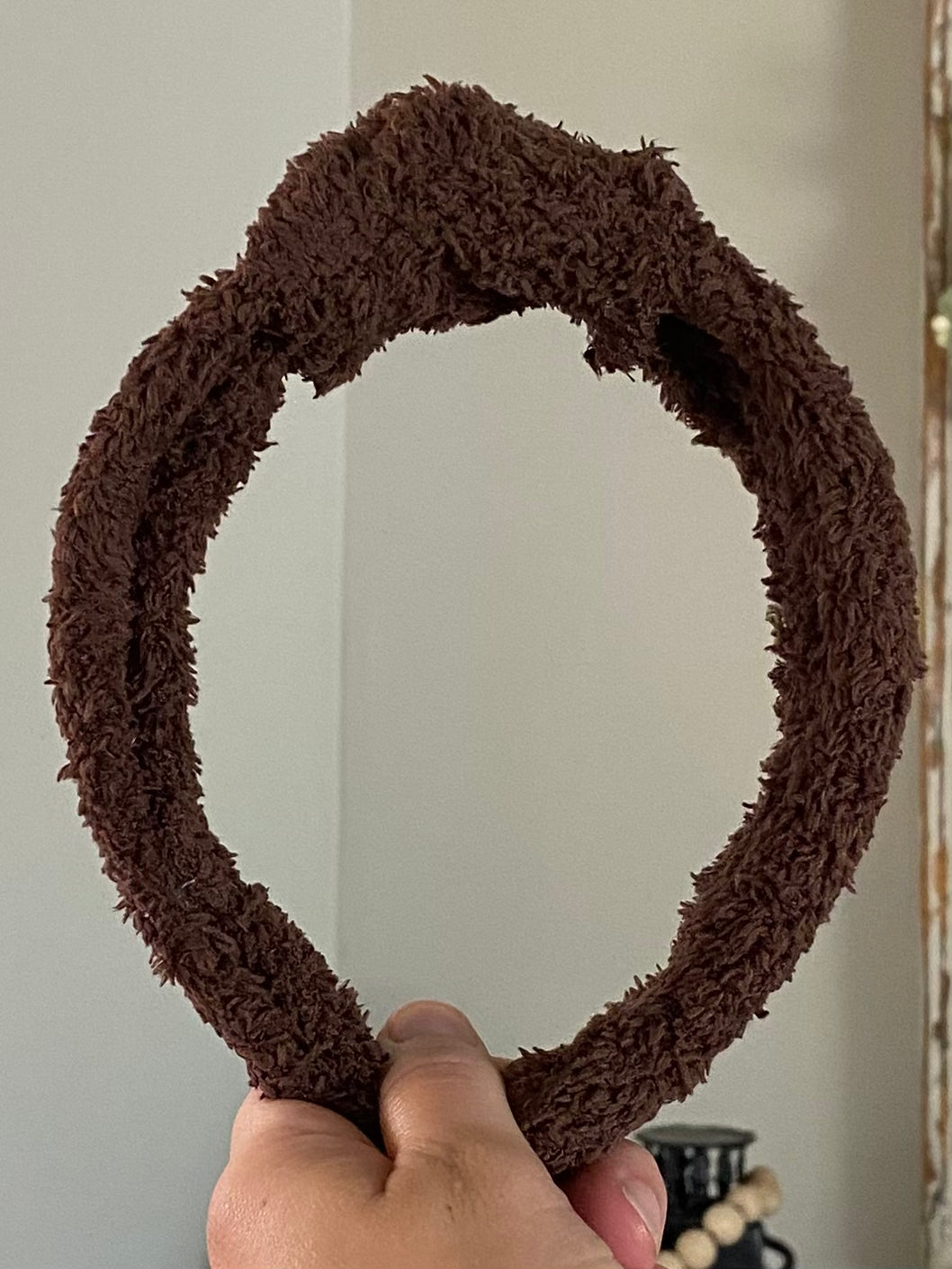 Brown Cozy Sherpa Knotted Headband