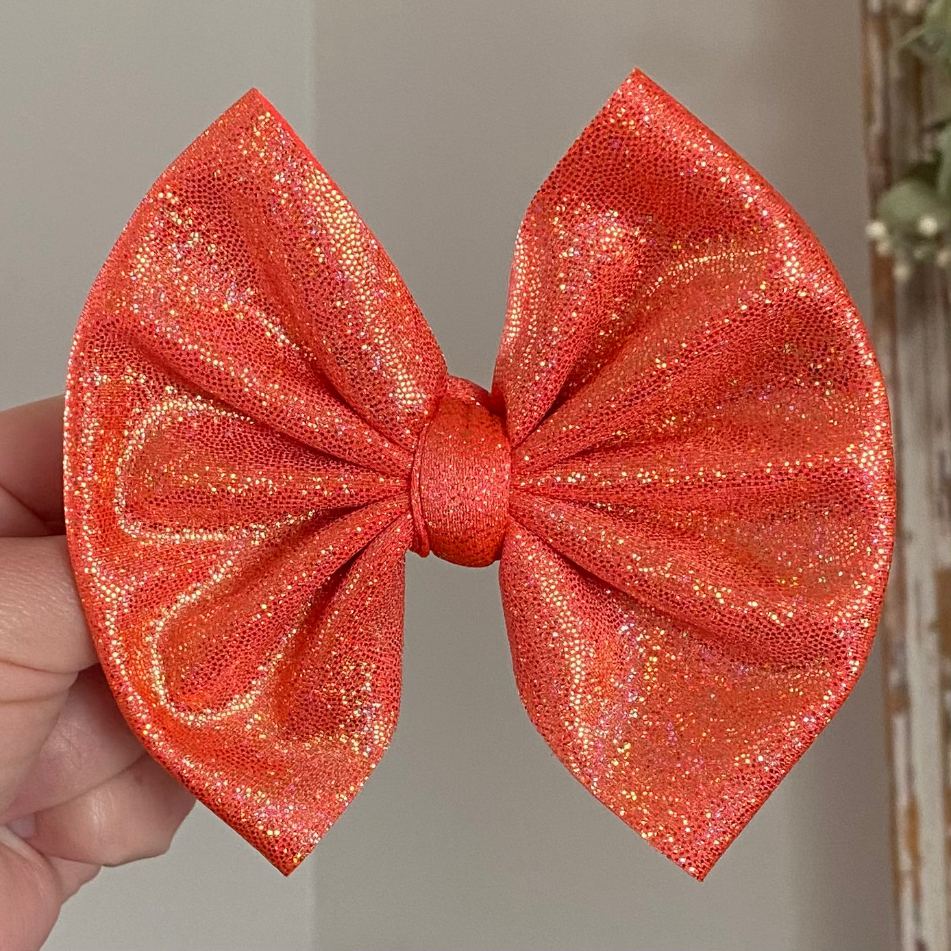 Orange Holographic Bow